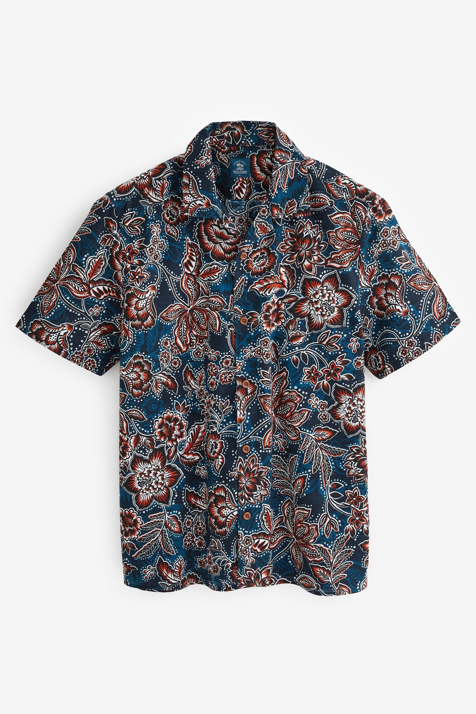 Next Kurzarmhemd Kurzarmhemd mit Hawaii-Muster (1-tlg)