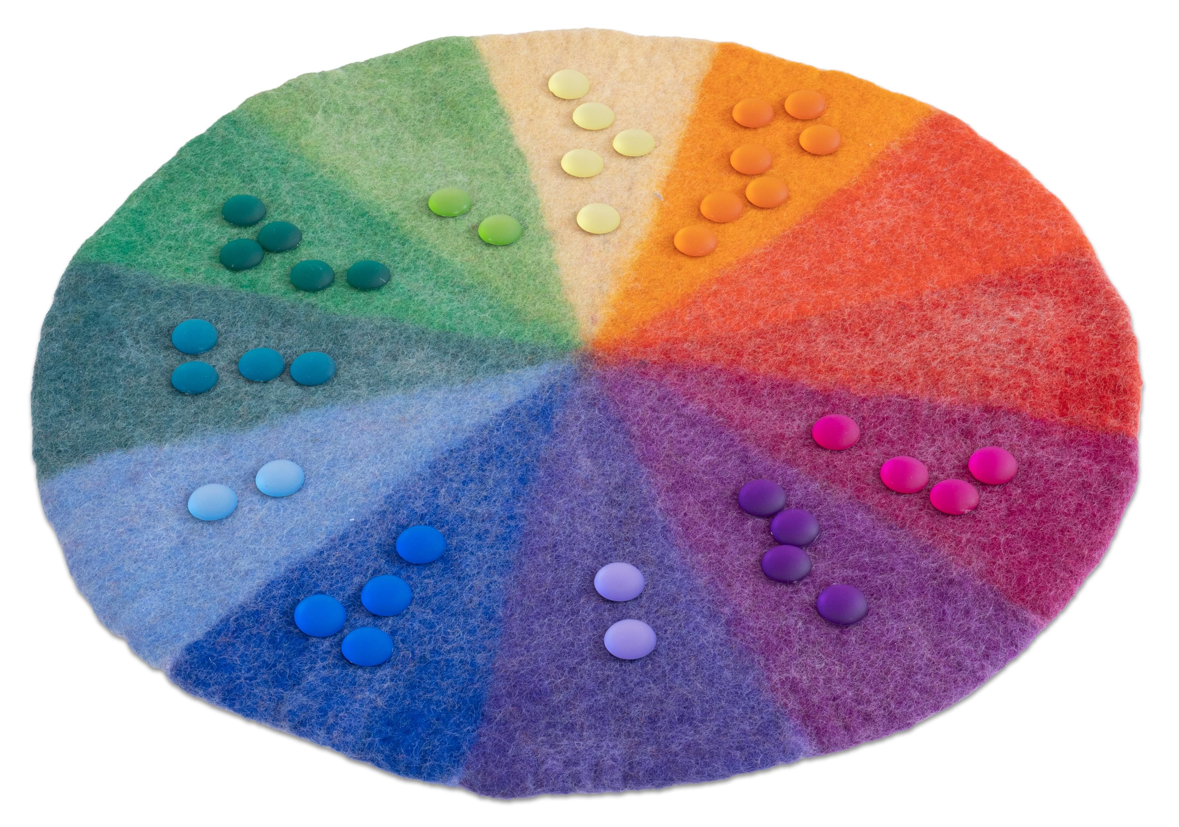 Betzold Spielmatte - Regenbogen-Filzmatte mit Funkelsteinen – 241-tlg. Farbenspiel Kinder