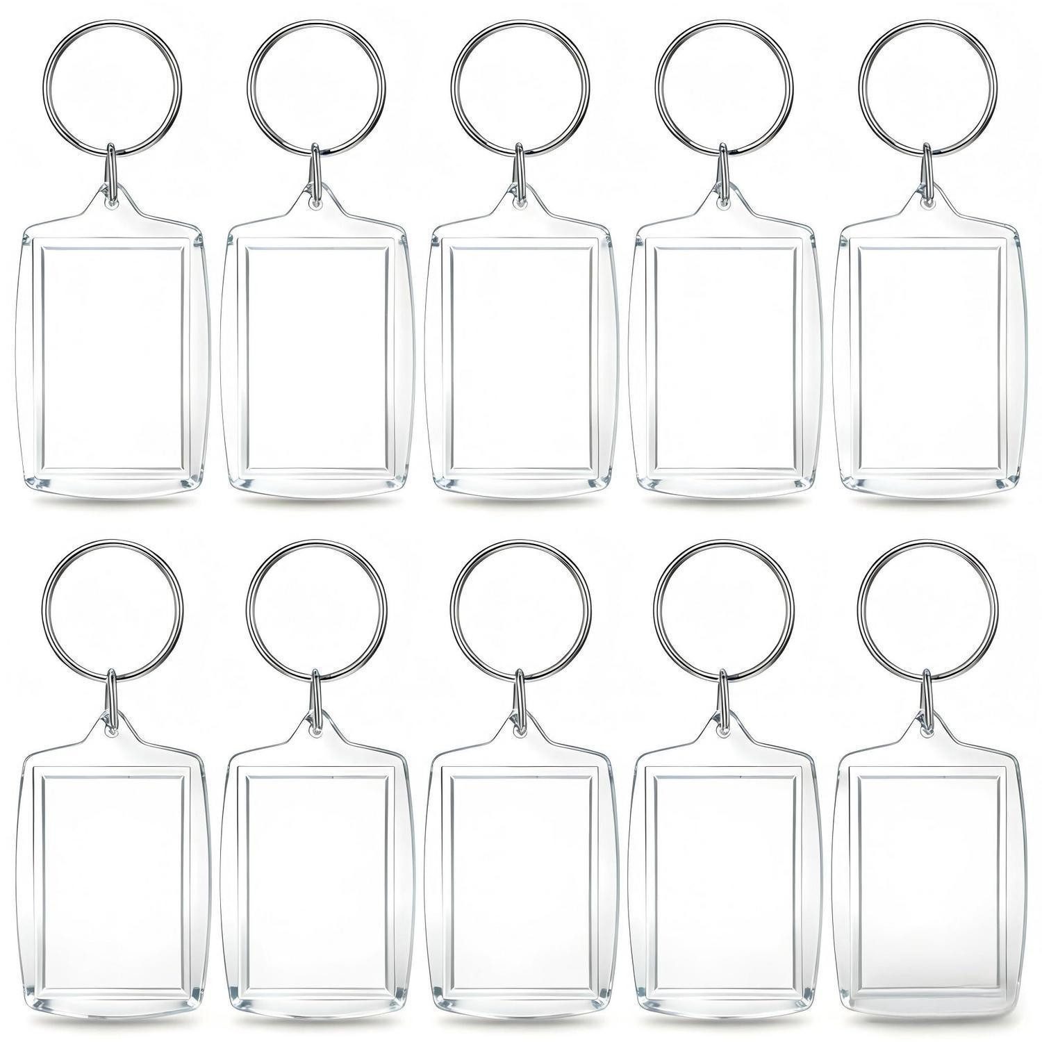 LuxusKollektion Schlüsselanhänger Set Schlüsselanhänger Acryl Transparent 10er Set