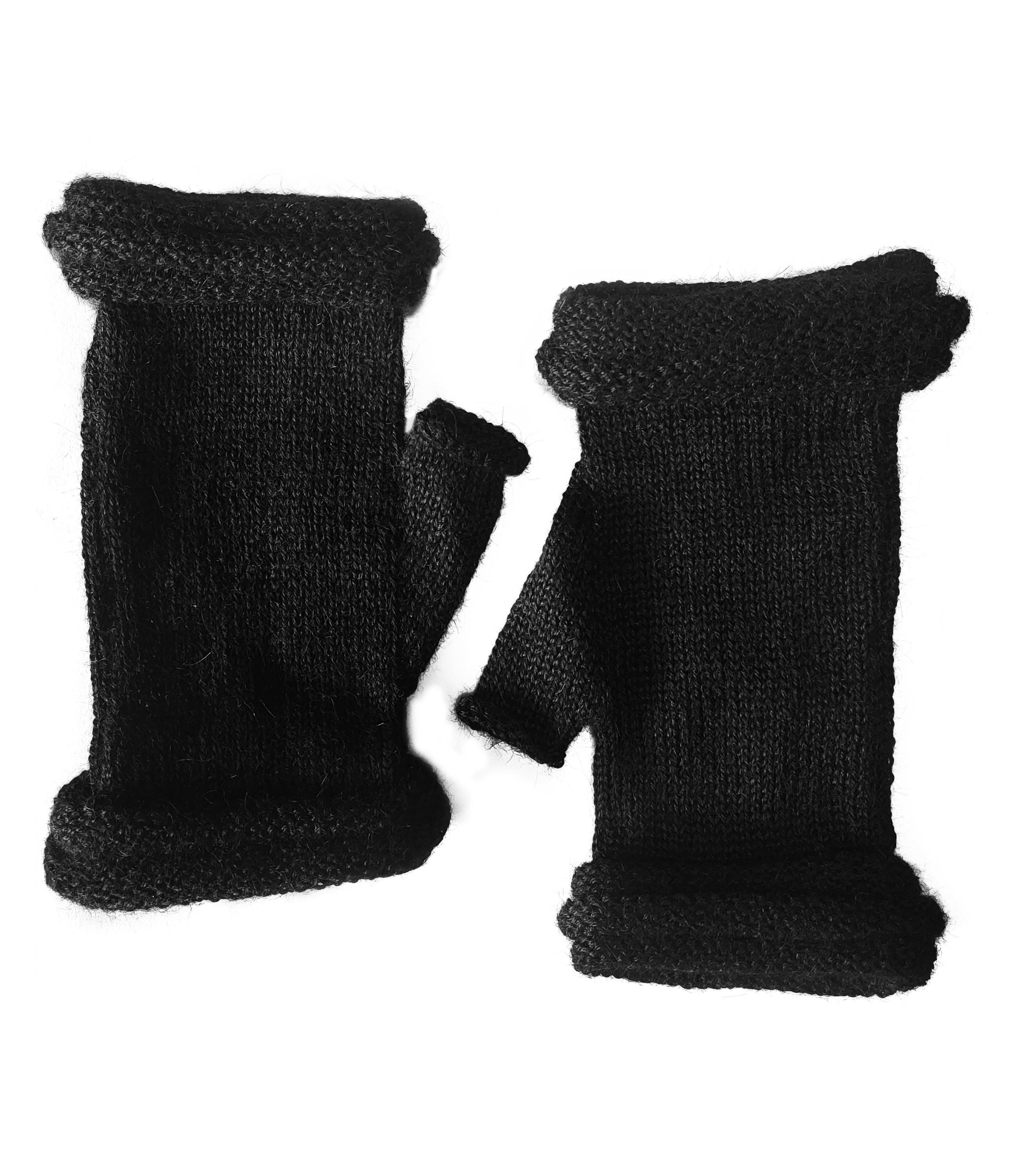 Damen 100% Alpakawolle Fäustlinge Handschuhe schwarz Posh Alpaka Storiguanti Gear Herren aus
