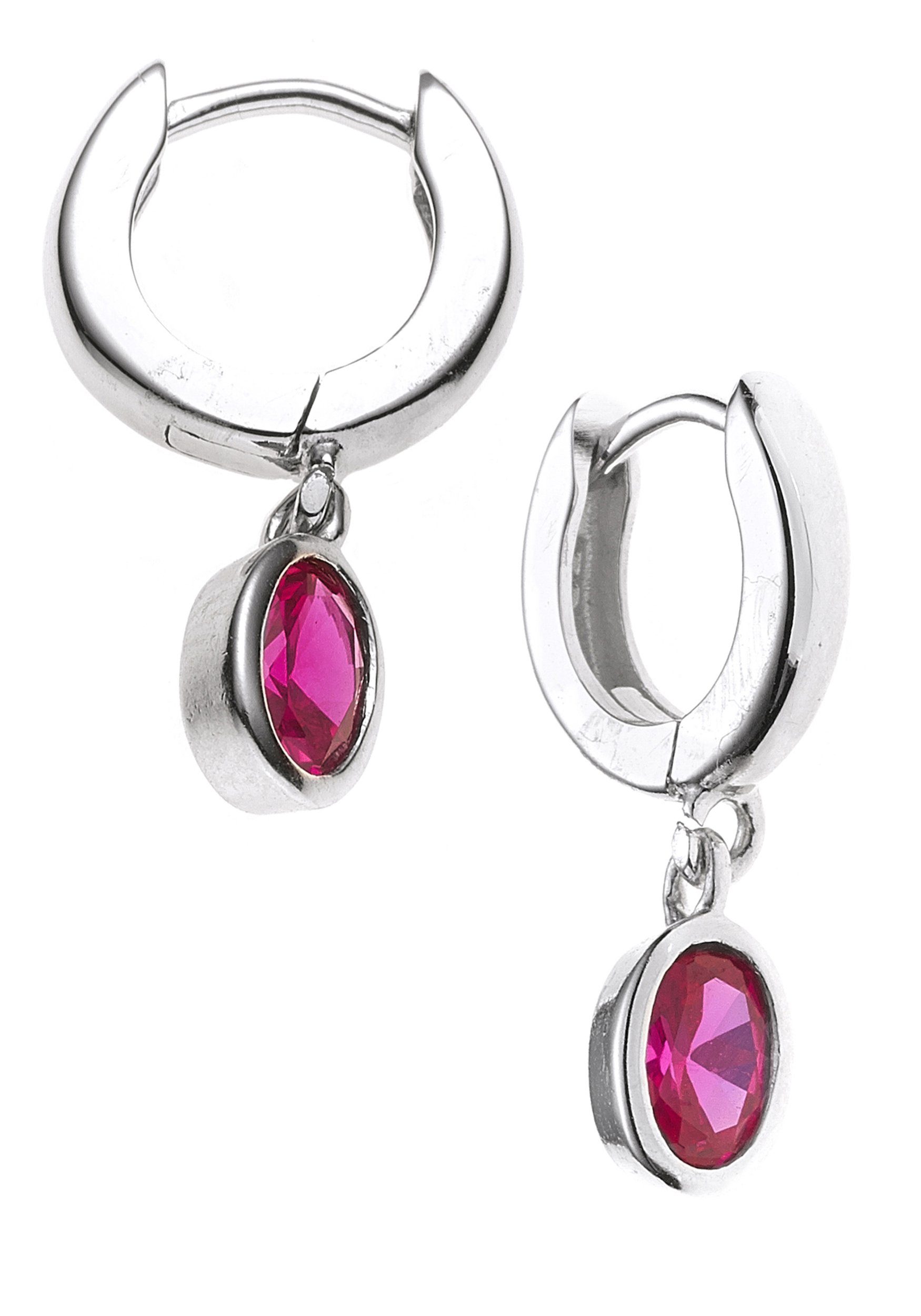 Paar Creolen Ohrringe mit Zirkonia 21 mm