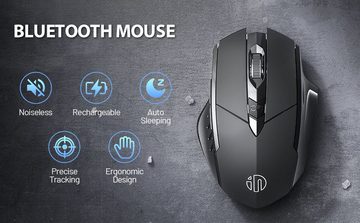 Gontence Maus kabellos Ergonomische tragbare Maus Bluetooth ergonomische Maus Gaming-Maus (Silent wiederaufladbare Bluetooth-Funkmaus (Tri-Mode: BT 5.0/3.0+2.4G)