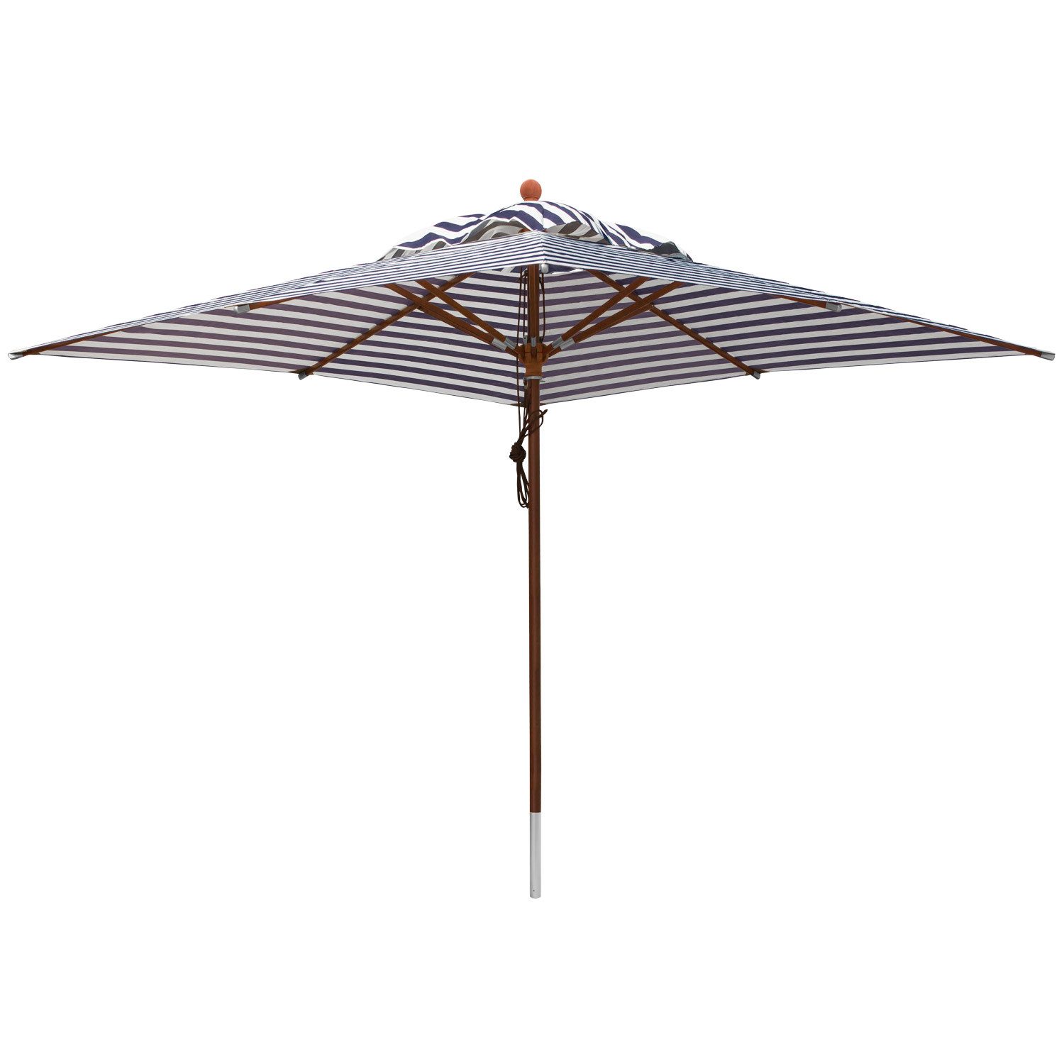 anndora-sonnenschirm Sonnenschirm Sonnenschirm 3 x 3 Meter eckig blau weiß gestreift, wasserabweisender Stoff - integriertes Winddach - höhenverstellbar