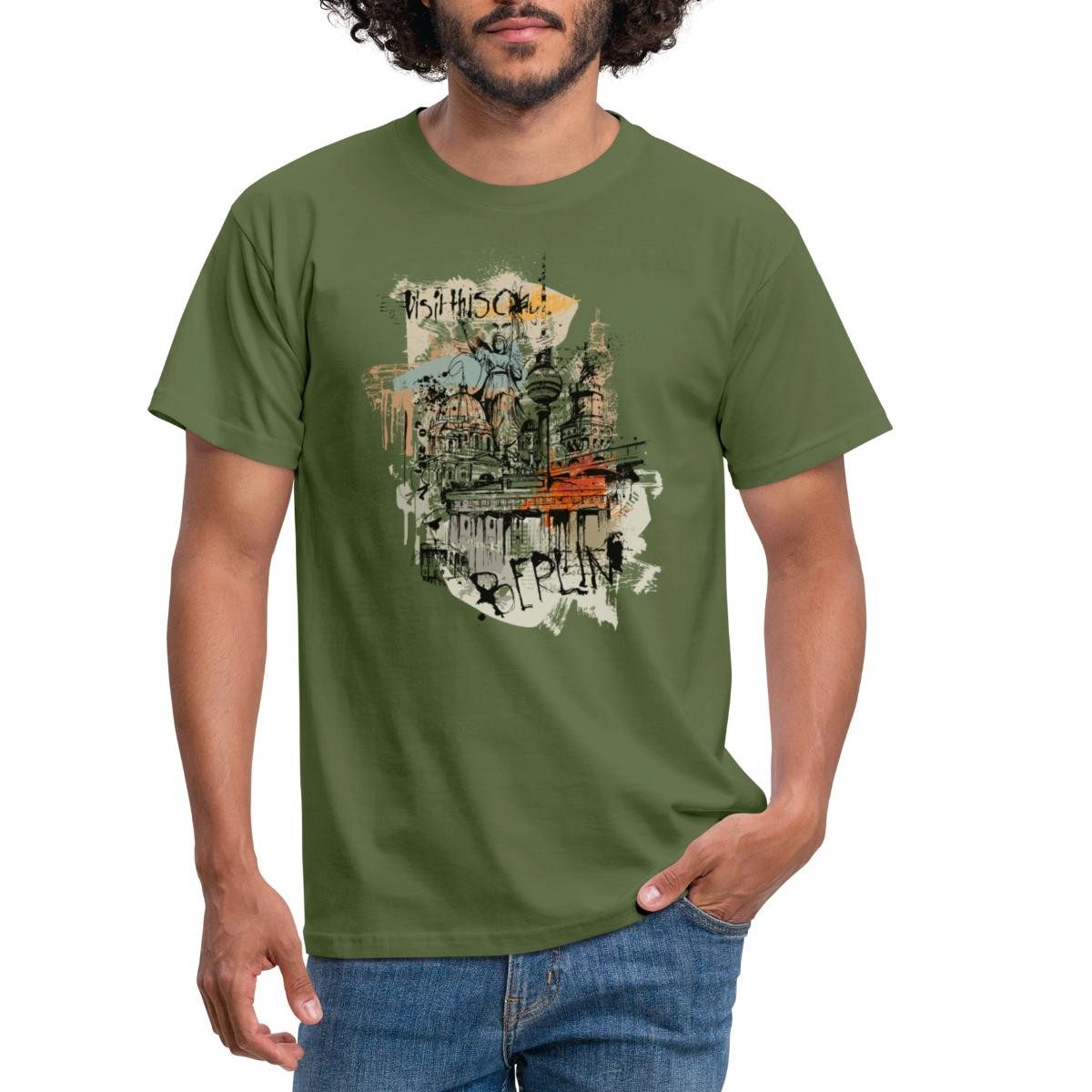 Spreadshirt T-Shirt Berlin Hauptstadt Deutschland Souvenir Graffiti Big City Männer T-Shir (1-tlg)