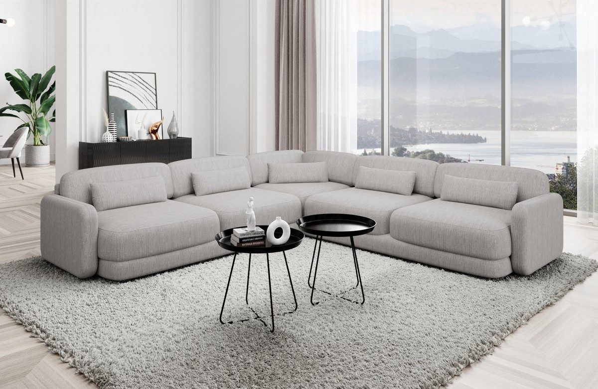 Sofa Dreams Ecksofa Polster Ecksofa Stoff Modern Eck Couch Eckcouch Valencia L Form, Loungesofa