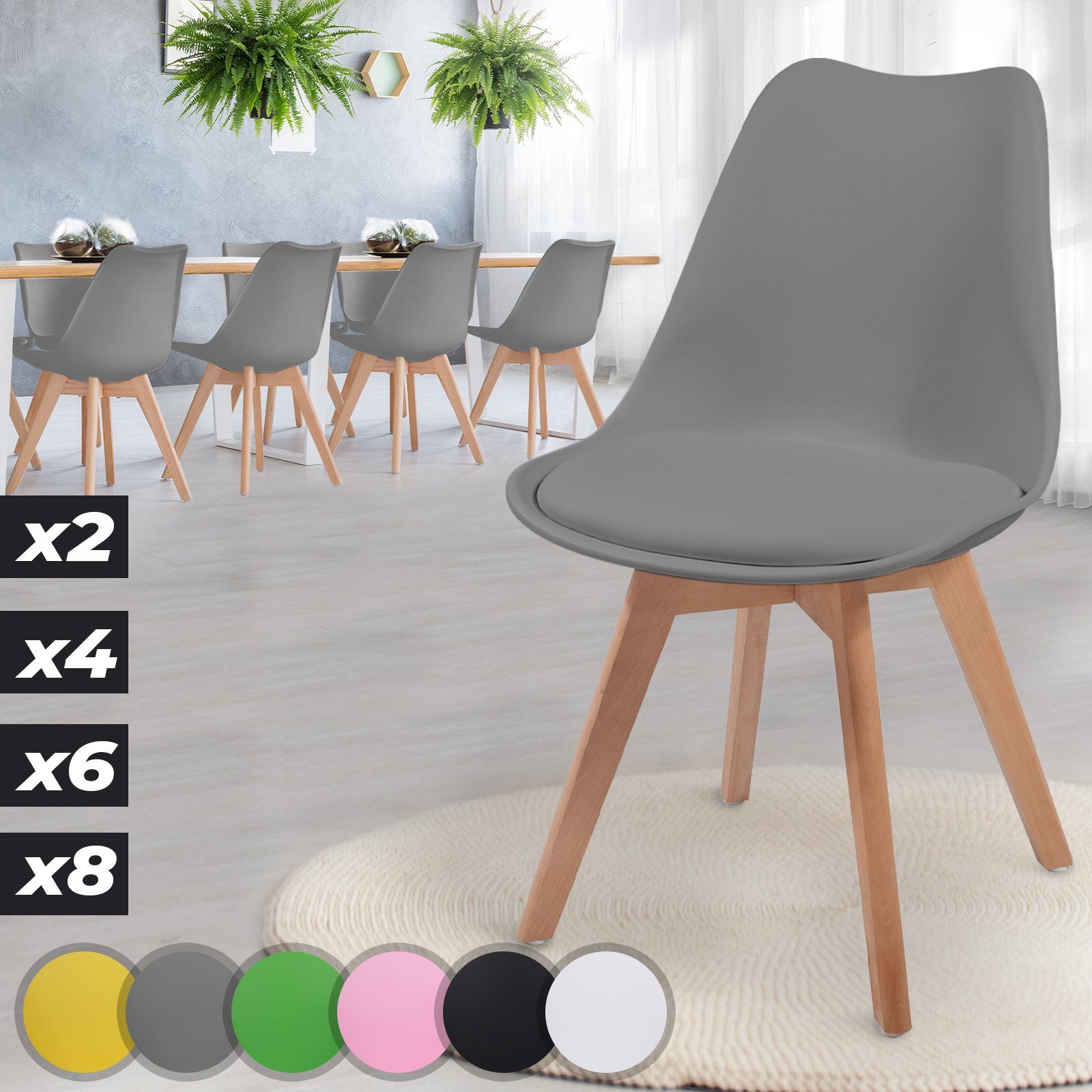 MIADOMODO Esszimmerstuhl Esszimmerstühle 2/4/6/8er Set - günstig online kaufen