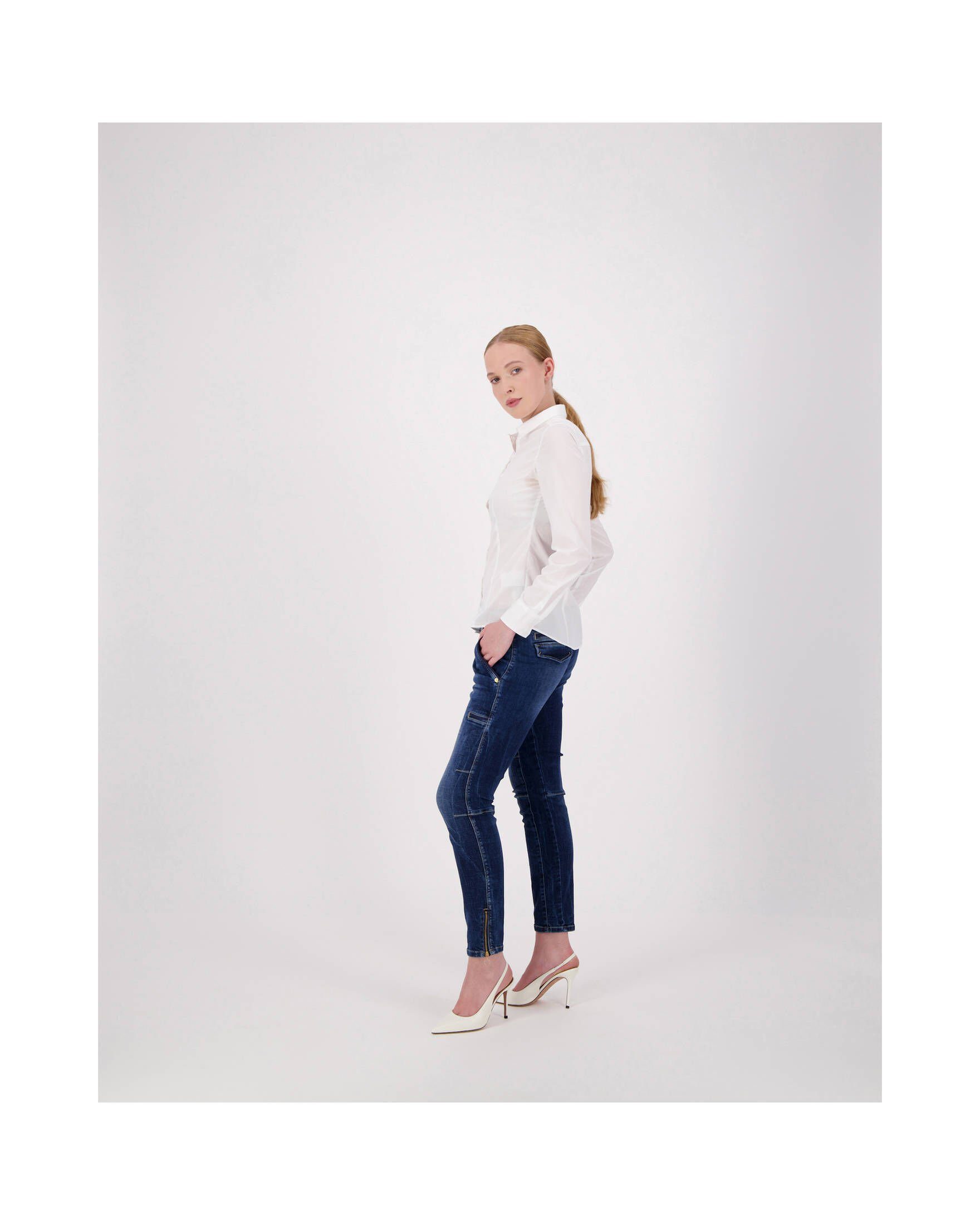 MAC 5-Pocket-Jeans Damen Slim Relaxed RICH Cargojeans Fit (1-tlg)