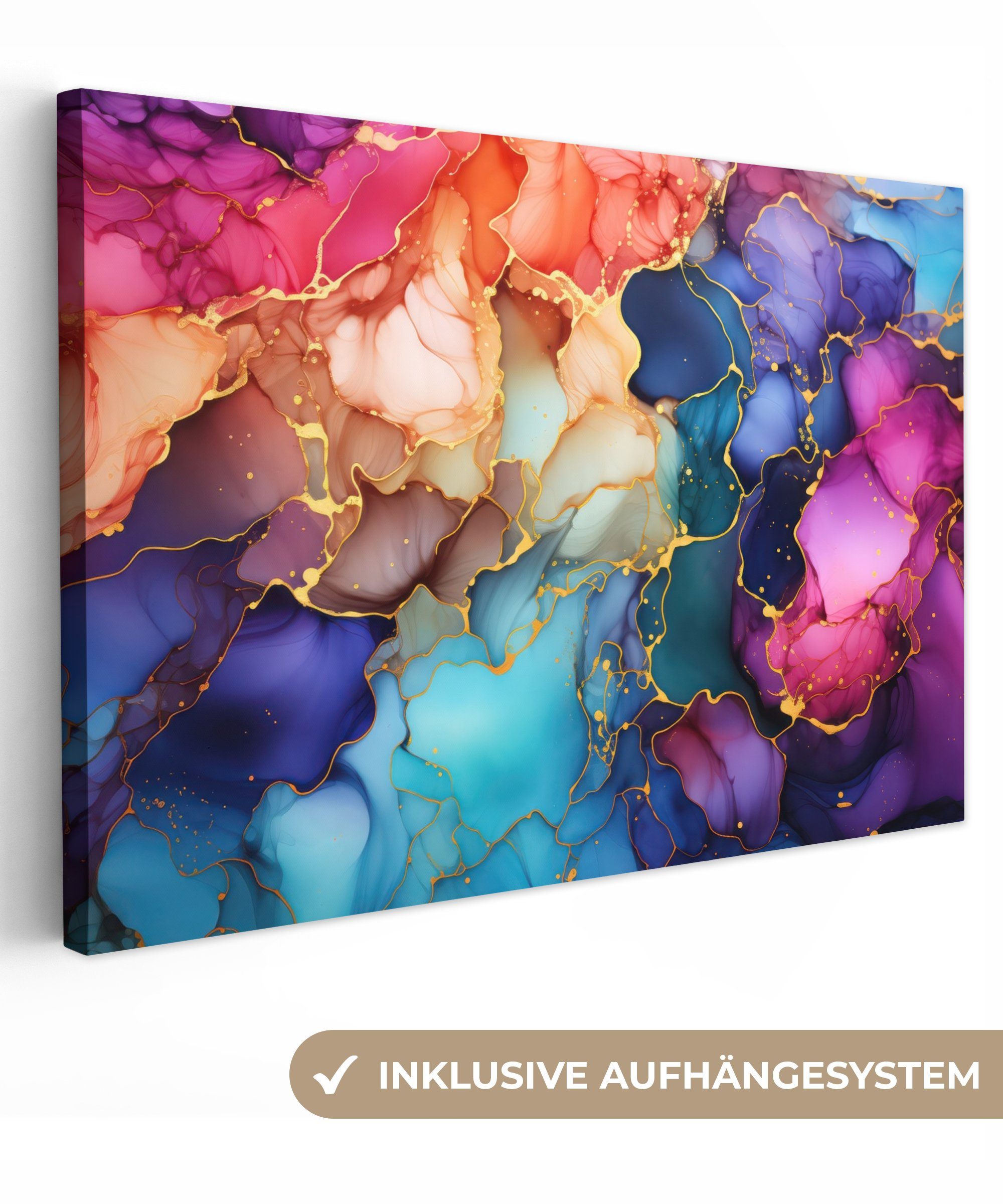 Leinwandbild Marmor - Bunt - Abstrakt