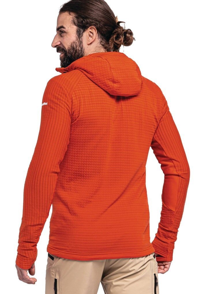 Schöffel Fleecejacke Rotbach Hoody (Kapuze, robust, elastisch) orange Herren