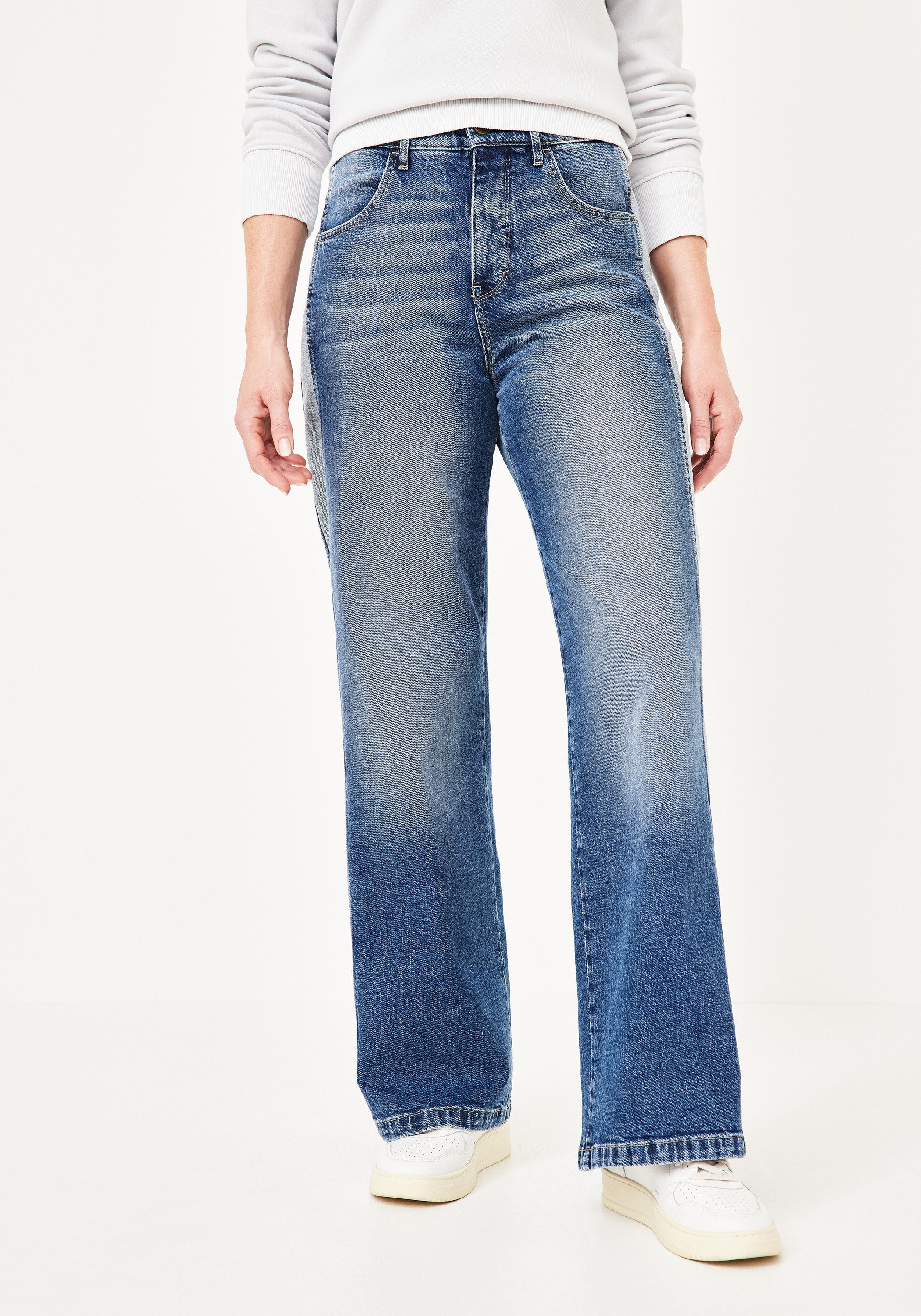 Paddock's Relax-fit-Jeans MARLENE Relaxed Fit Damenjeans mit seitlichem Denim Einsatz