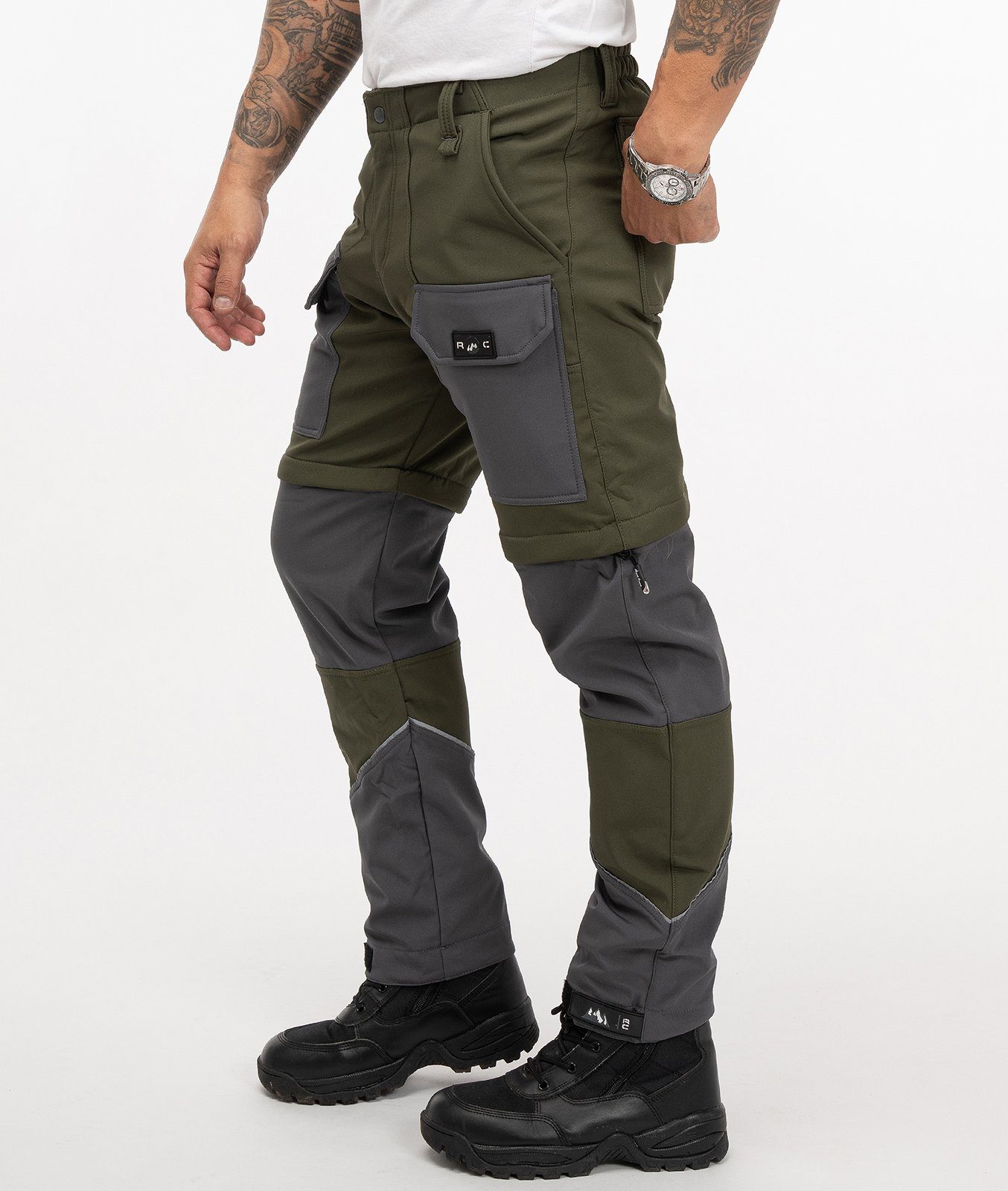Rock Creek Softshellhose Herren Softshellhose Zipp-Off Hose Shorts H-309
