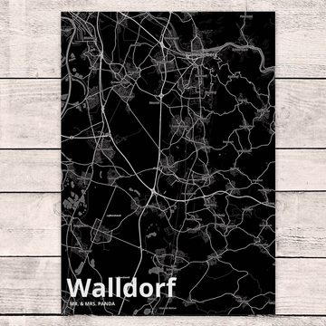 Mr. & Mrs. Panda Postkarte Walldorf - Geschenk, Stadt Dorf Karte Landkarte Map Stadtplan, Städte