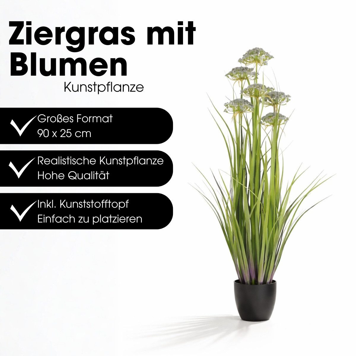 Kunstpflanze Mica Decorations Engelwurz – H90 x Ø25 cm – Grün, Lila, Mica Decorations, Höhe 90 cm