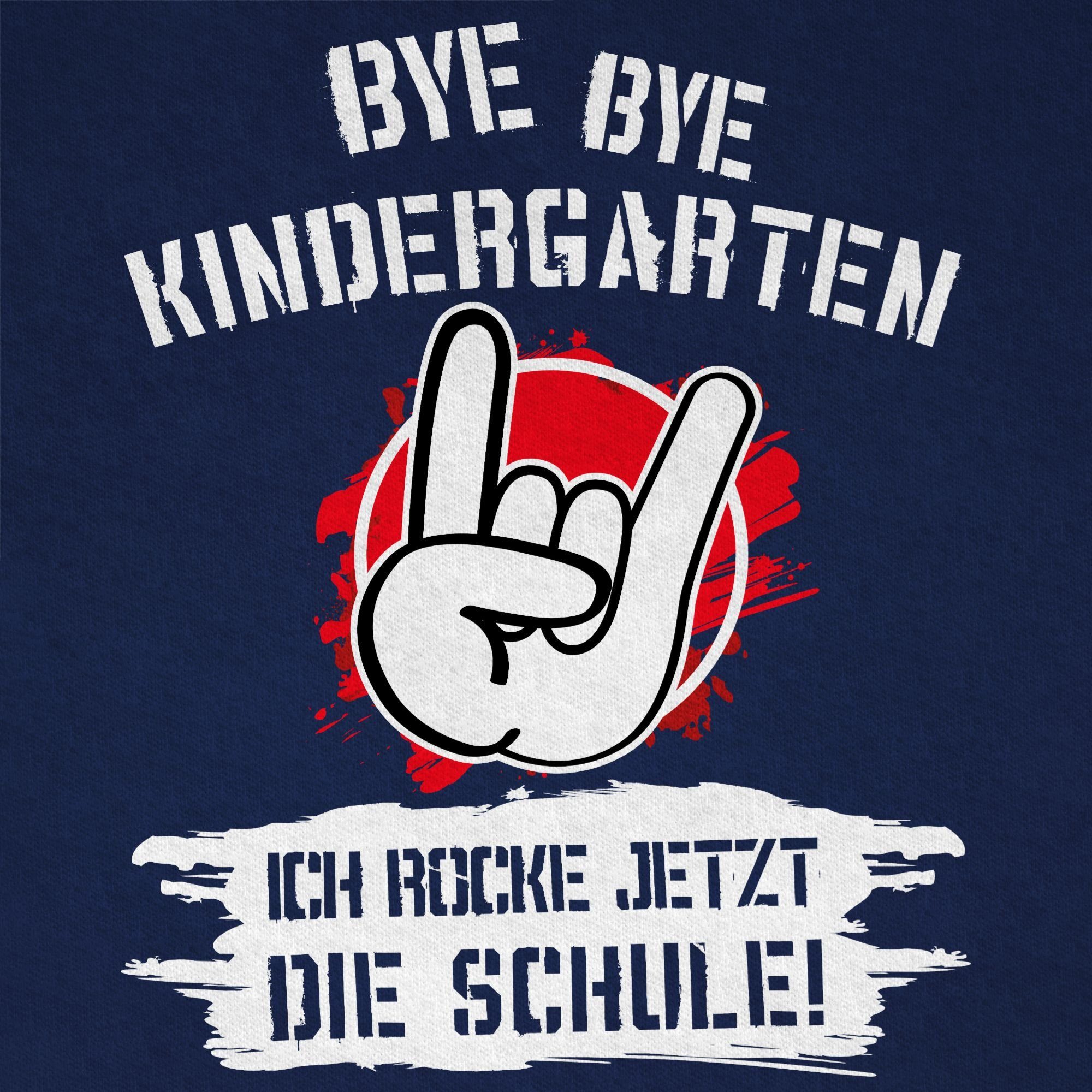 Shirtracer T-Shirt Bye Bye die Rot Dunkelblau ich Geschenke Junge Schulanfang 2 Schule Kindergarten rocke Grunge jetzt Einschulung