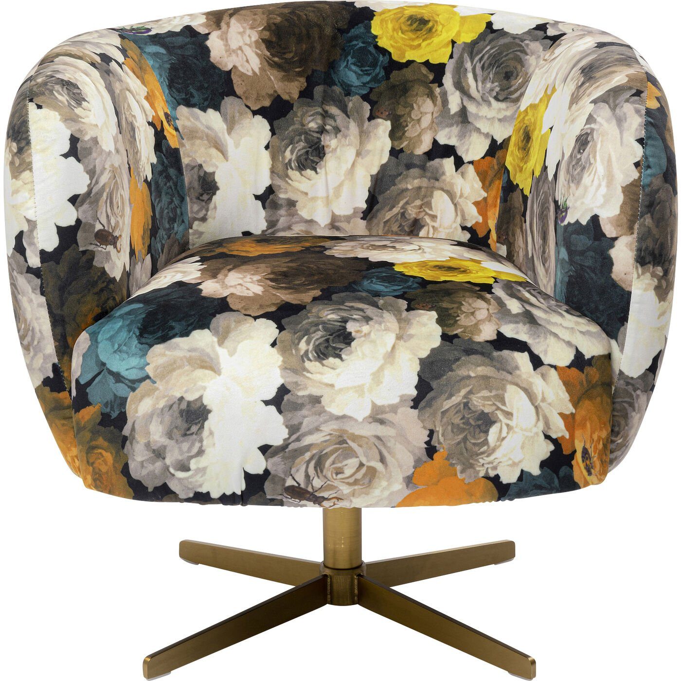 Kare Design Drehsessel Peony, Blumig-bunt