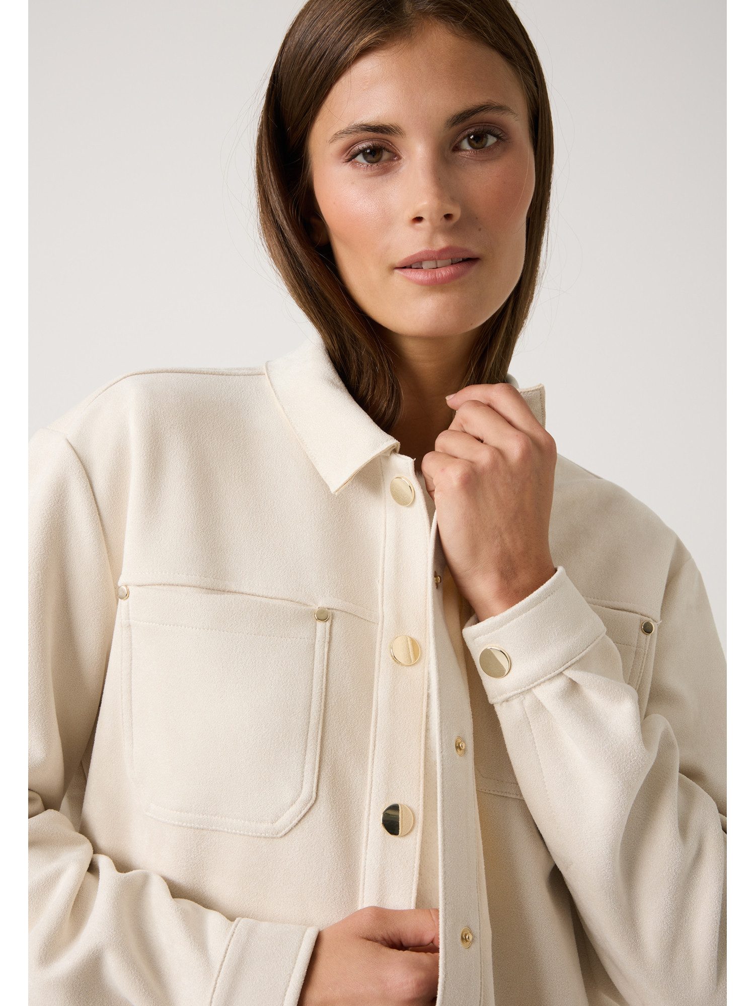 MORE&MORE Langarmbluse super softes Lederimitat