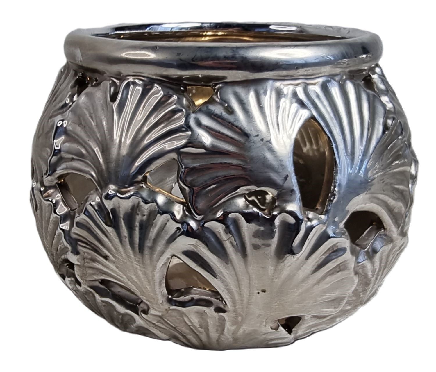 formano Windlicht Formano Vintage Windlicht Teelichthalter Ginkgo Gold und Silber (1 Stück), aus traditioneller Handarbeit. € 14,90, (€ 14,90 pro 1 Stk).
