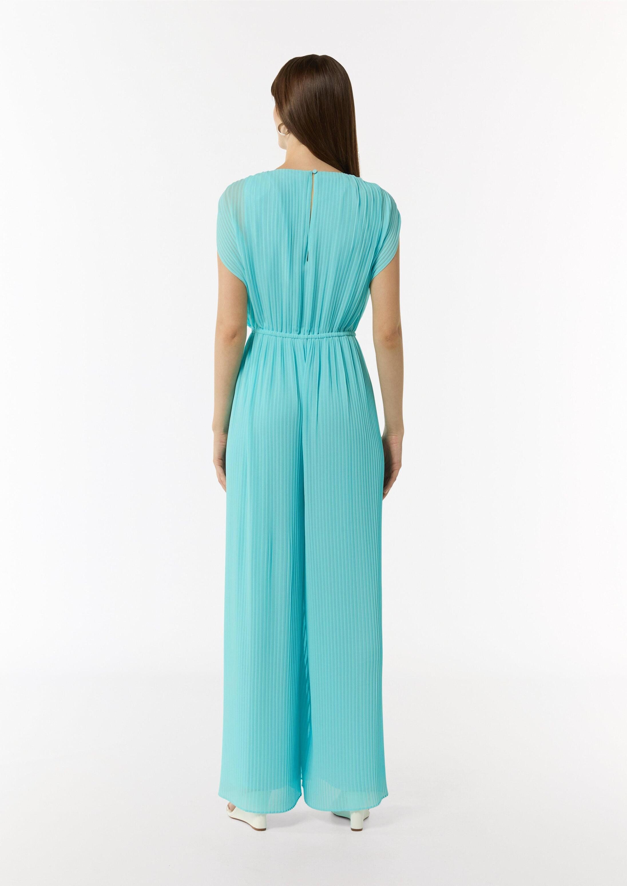 comma Jumpsuit Overall Plissee-Jumpsuit mit V-Ausschnitt