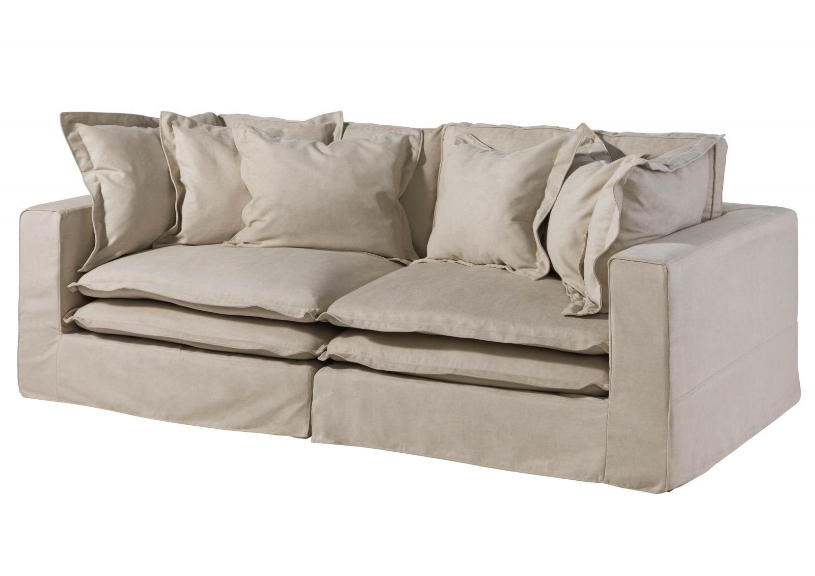 Massivmoebel24 Sofa, 2-Sitzer 238x117x90 beige SYLT