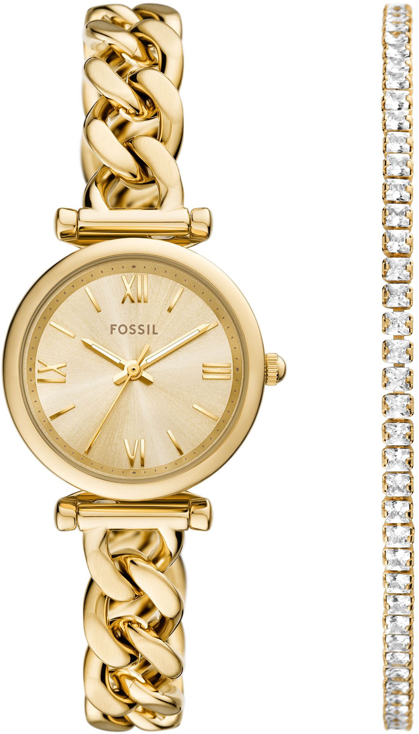 Fossil Quarzuhr CARLIE MINI ES5387SET, (Set, 2-tlg., mit Armband), Armbandu günstig online kaufen