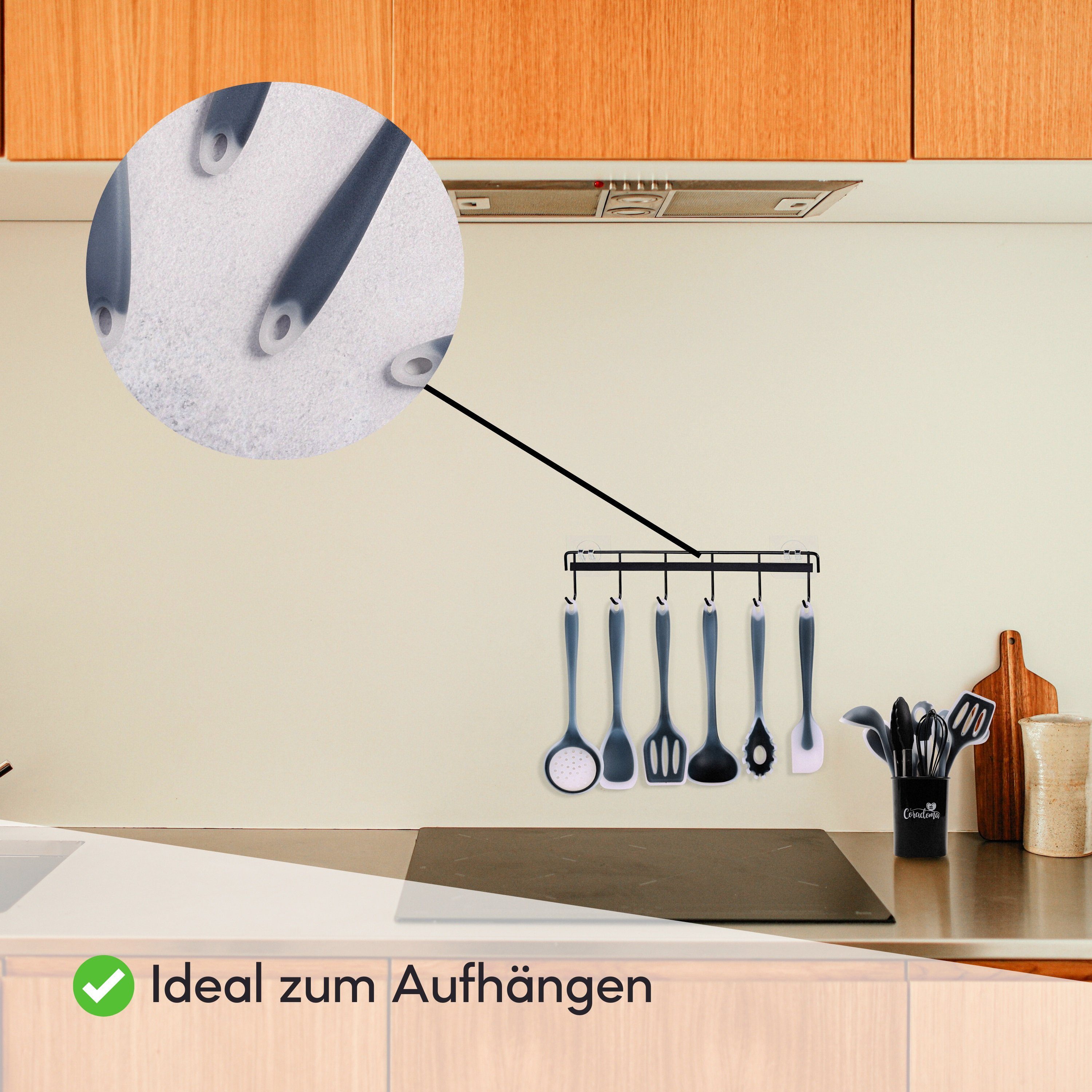 Coradoma Kochbesteck-Set Küchenutensilien 12er Set aus Silikon Geschirrset Küchenhelfer (12-tlg) – Bild 3 von 5
