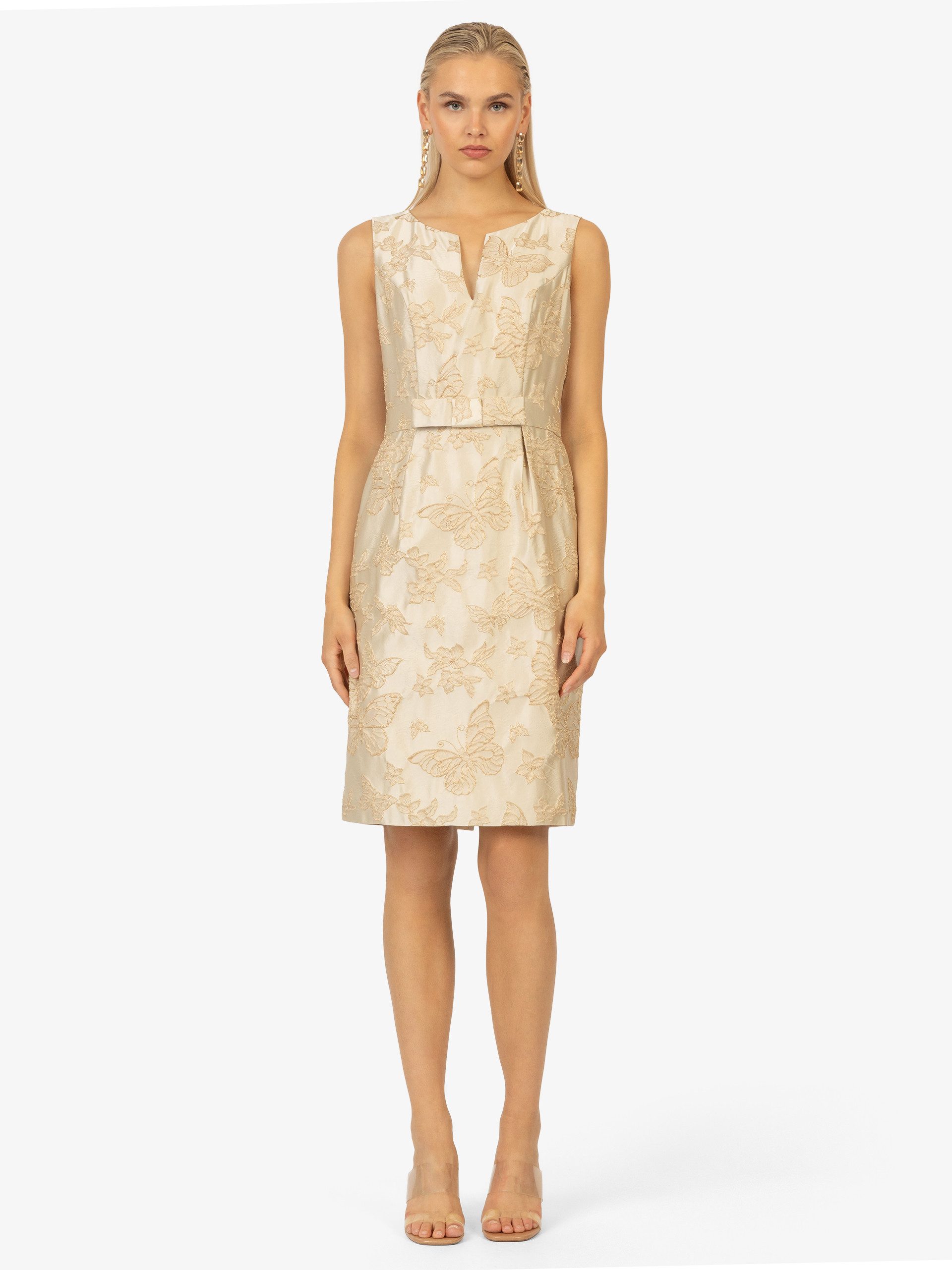 Kraimod Cocktailkleid elegantes Jacquard-Design mit V-Ausschnitt günstig online kaufen