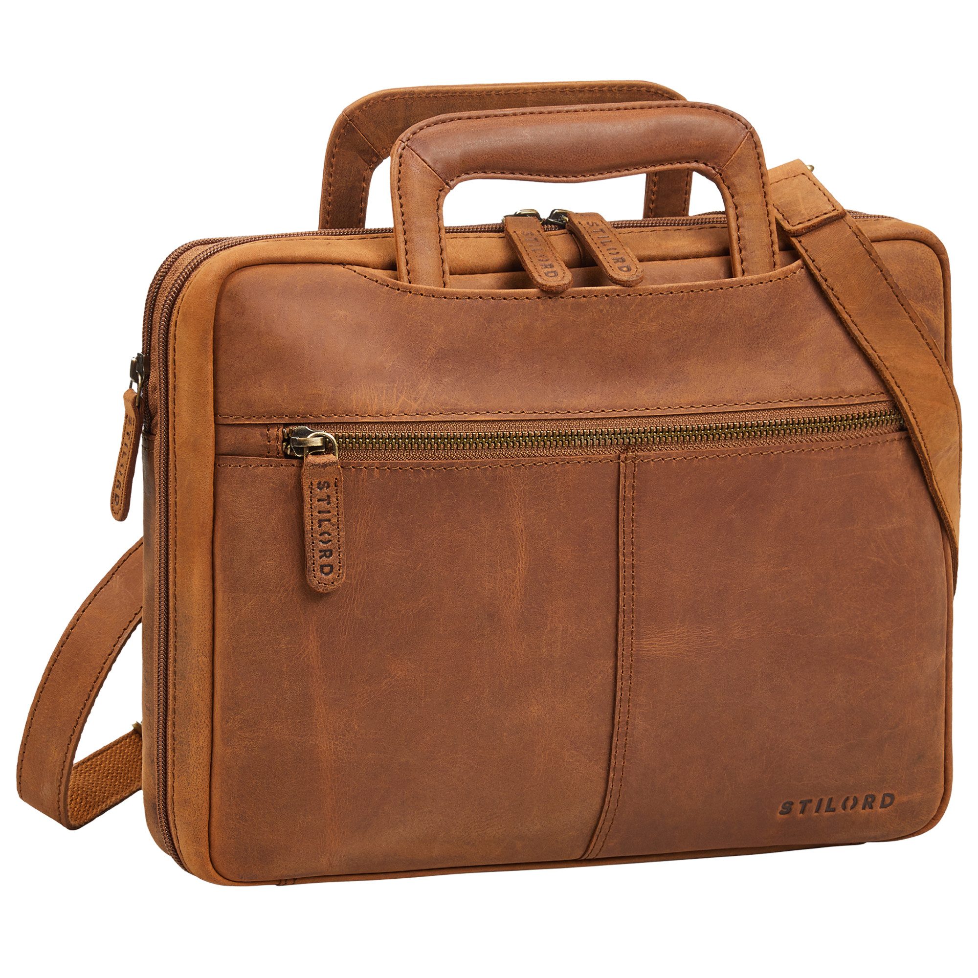 STILORD Laptoptasche "Connell" Laptoptasche 13 Zoll A4 Leder schmal für Damen und Herren