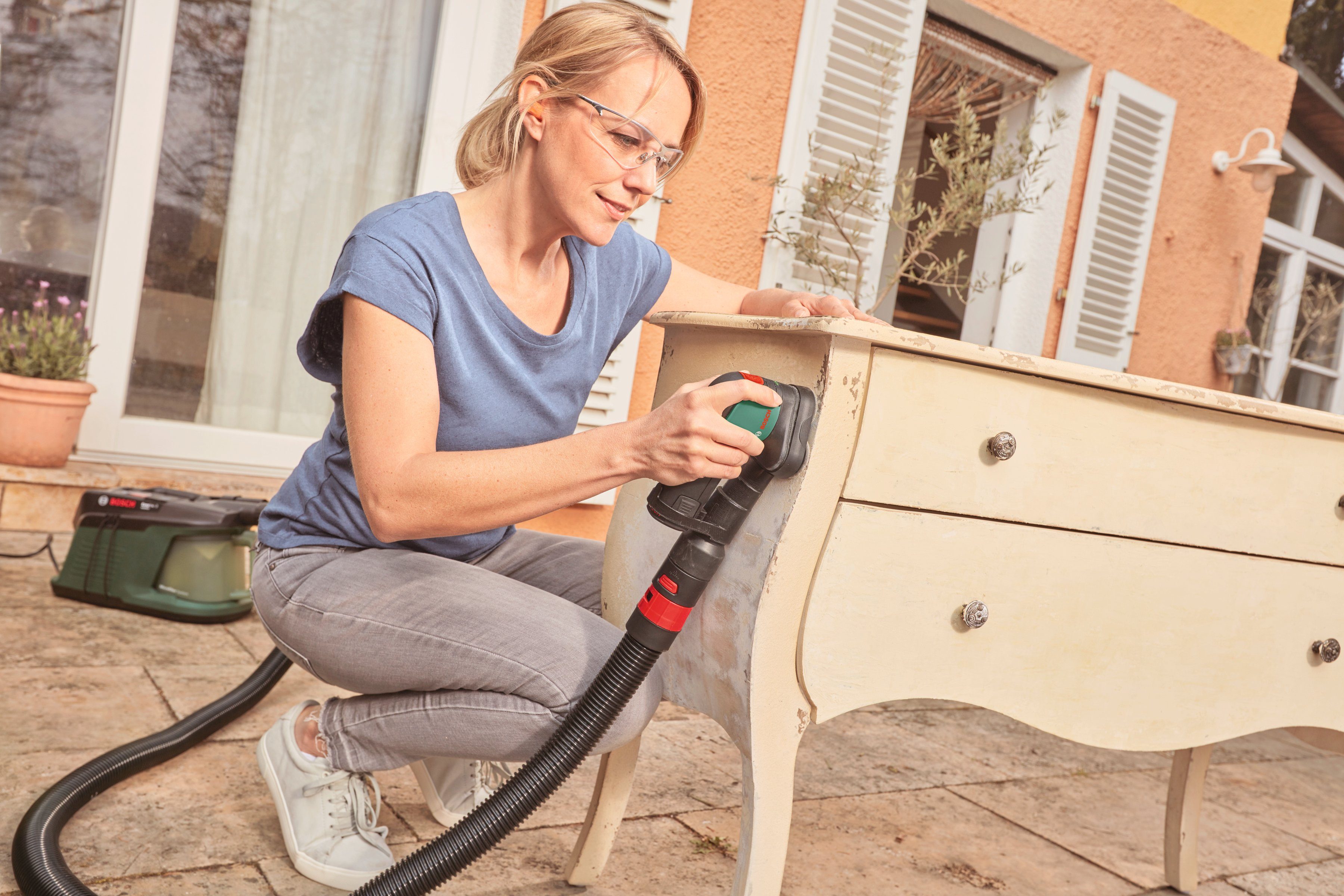 Bosch Home Garden Akku Ladegerät Akku-Tellerschleifer EasyCurvSander & 12, ohne und