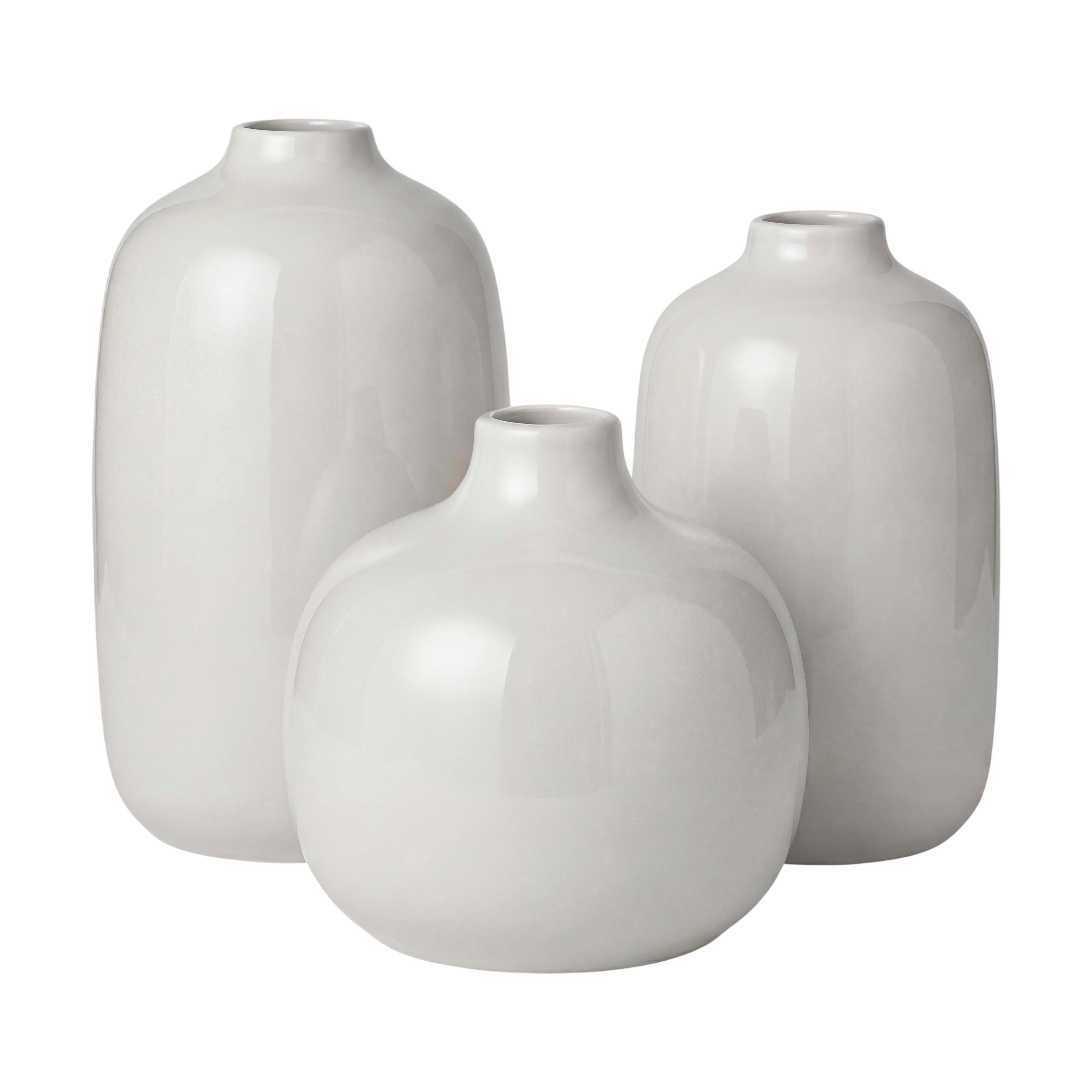 blomus Dekovase 3er Set -CEOLA- Blumenvase, Keramikvase: modernes Design (Set, 3 St., 3x Vase), widerstandsfähiges Keramik, Unikat, natürliches Design