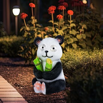 etc-shop LED Solarleuchte, LED-Leuchtmittel fest verbaut, Kaltweiß, Warmweiß, LED Solarleuchte Außenleuchte Gartendeko Solar Gartenlampen Panda