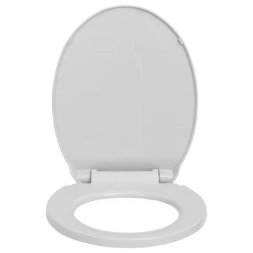 vidaXL WC-Sitz Toilettensitz mit Absenkautomatik Hellgrau Oval WC Brille Sitz