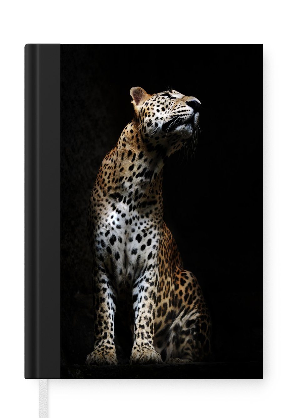 MuchoWow Notizbuch Leopard - Schwarz - Farbton, Journal, Merkzettel, Tagebuch, Notizheft, A5, 98 Seiten, Haushaltsbuch