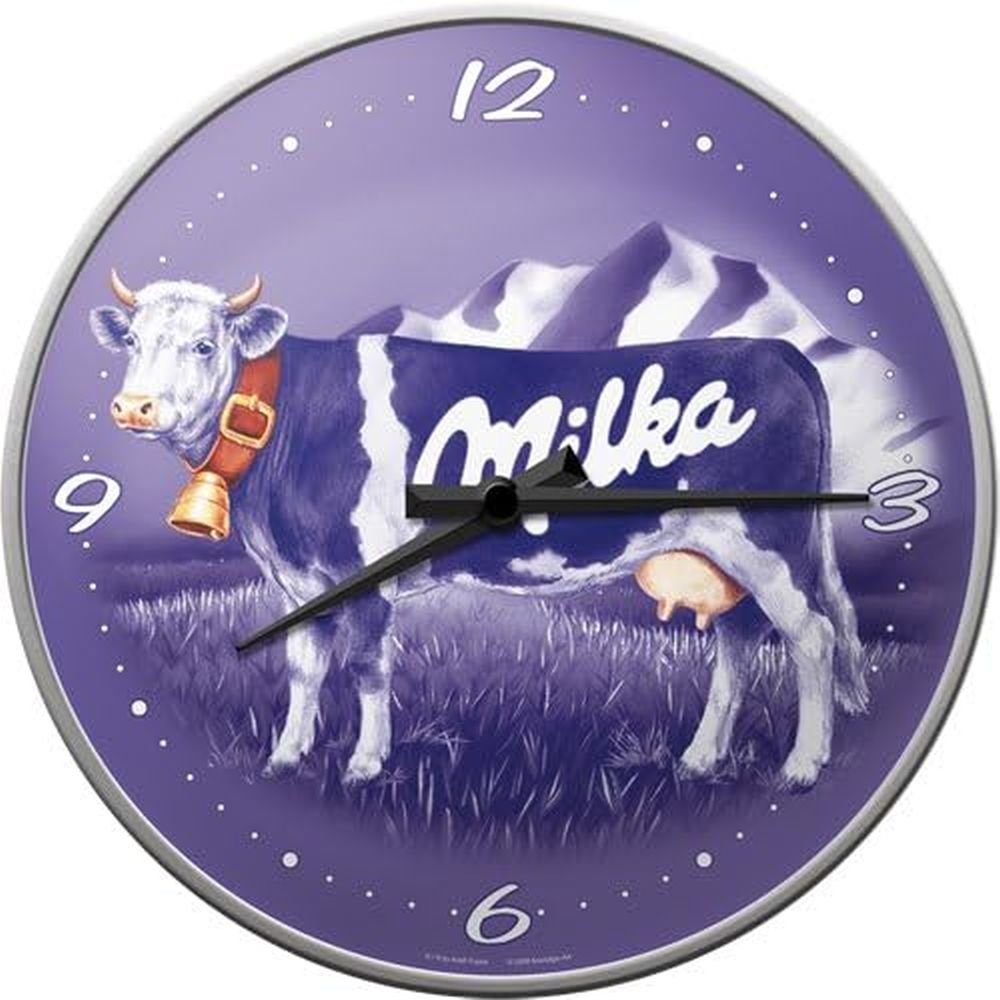 31 cm Wanduhr - Kuh Nostalgic-Art Milka Küchenuhr Ø