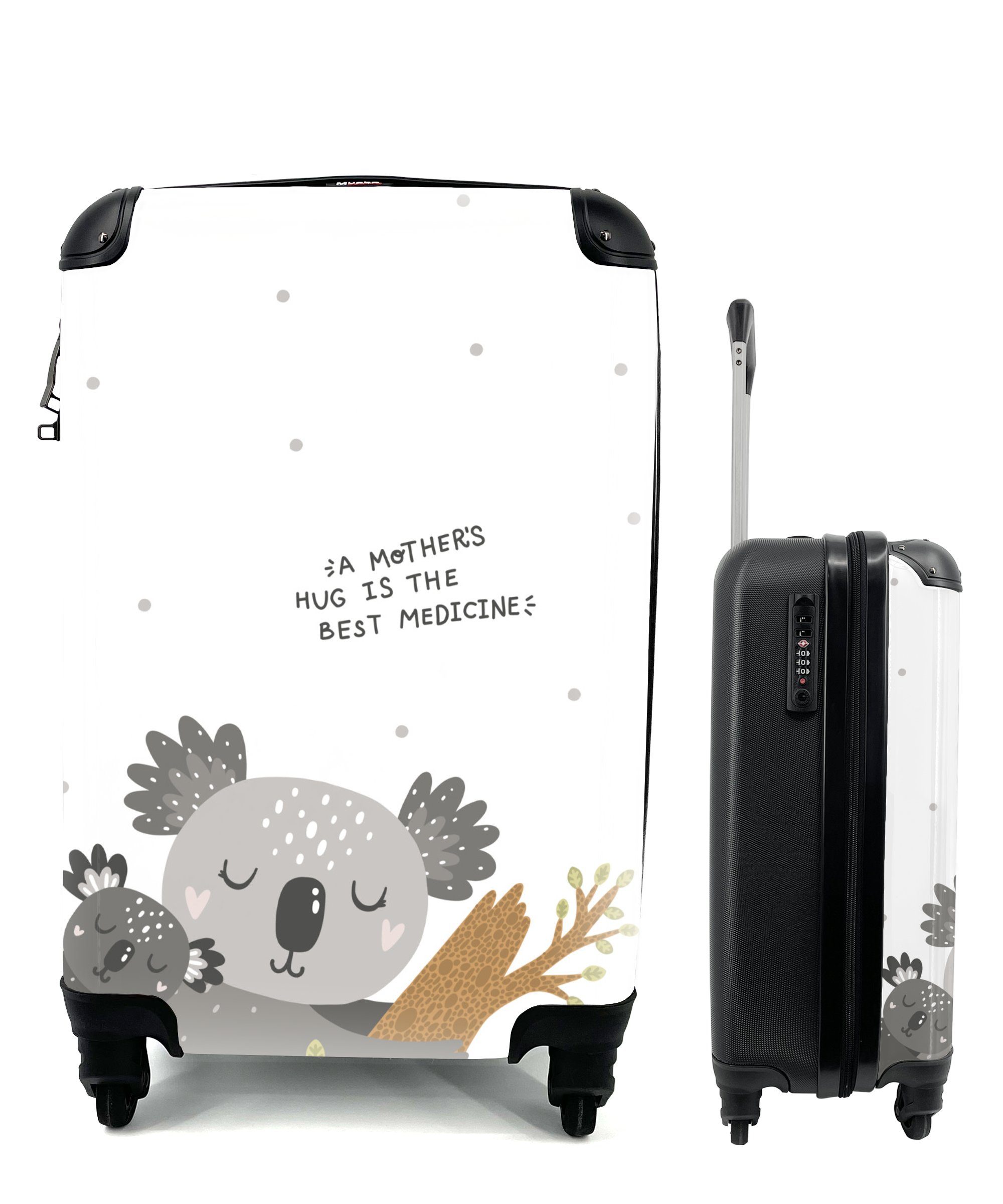 MuchoWow Handgepäckkoffer Koala - Zitat - Kinder - Mädchen - Baby, 4 Rollen, Reisetasche mit rollen, Handgepäck für Ferien, Trolley, Reisekoffer