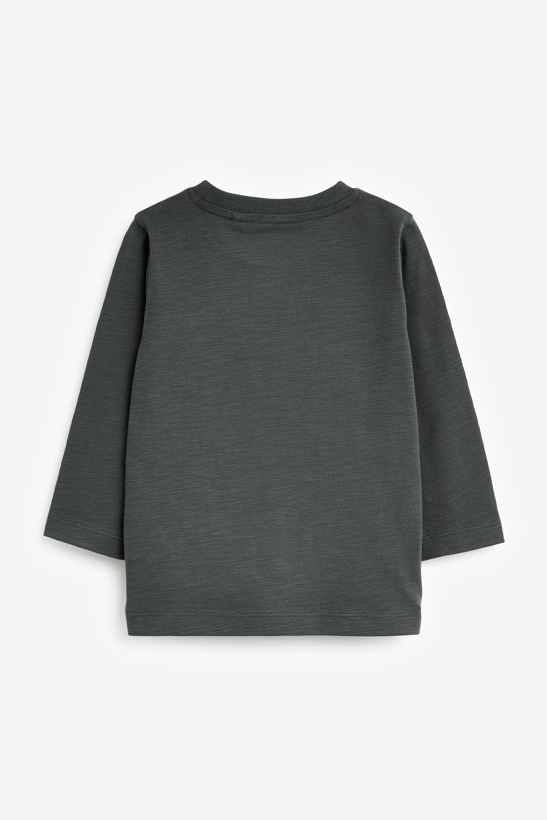 Next (1-tlg) Langarmshirt Charcoal Grey Shirt Einfarbiges