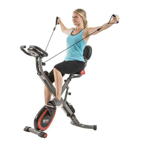 MOTIVE FITNESS by U.N.O. Heimtrainer Multi-Function X-BIKE (mit/ohne Unterlegmatte), inkl. Seilzug für Arme und Beine