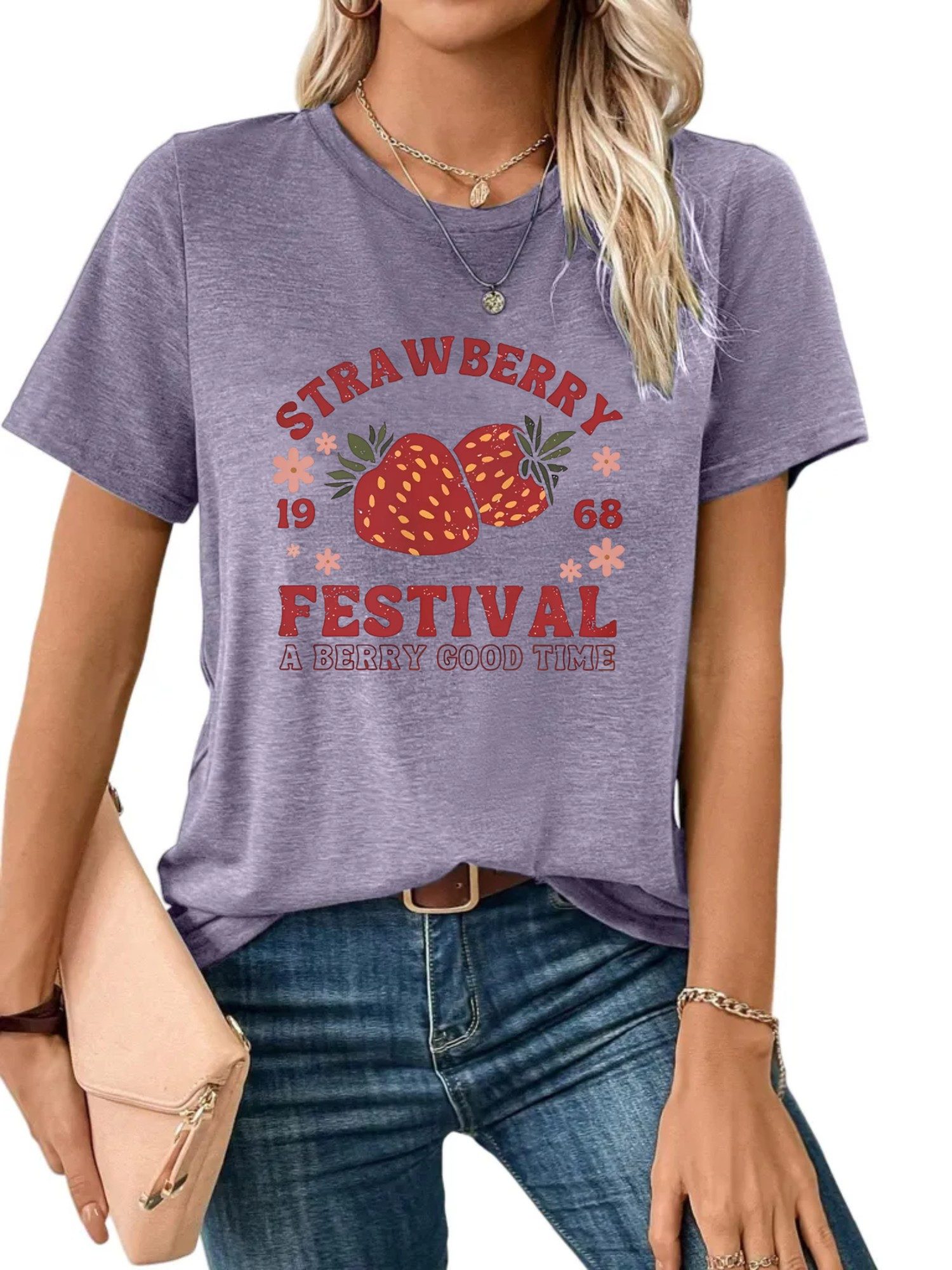 PYL Kurzarmshirt bequemes Shirt Damen Kurzarm günstig online kaufen