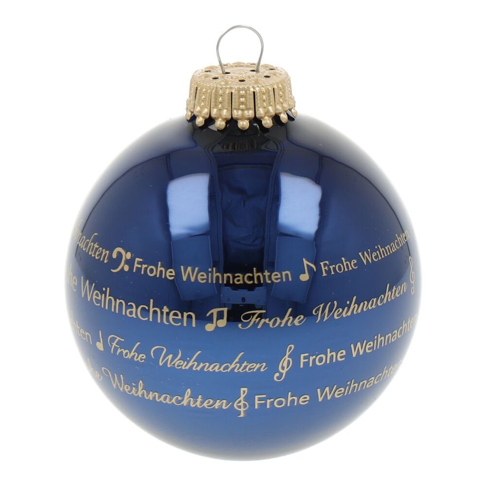 Schrift für mugesh cobaltblau Musiker Notenmotive, Weihnachtskugel Weihnachtsbaumkugel