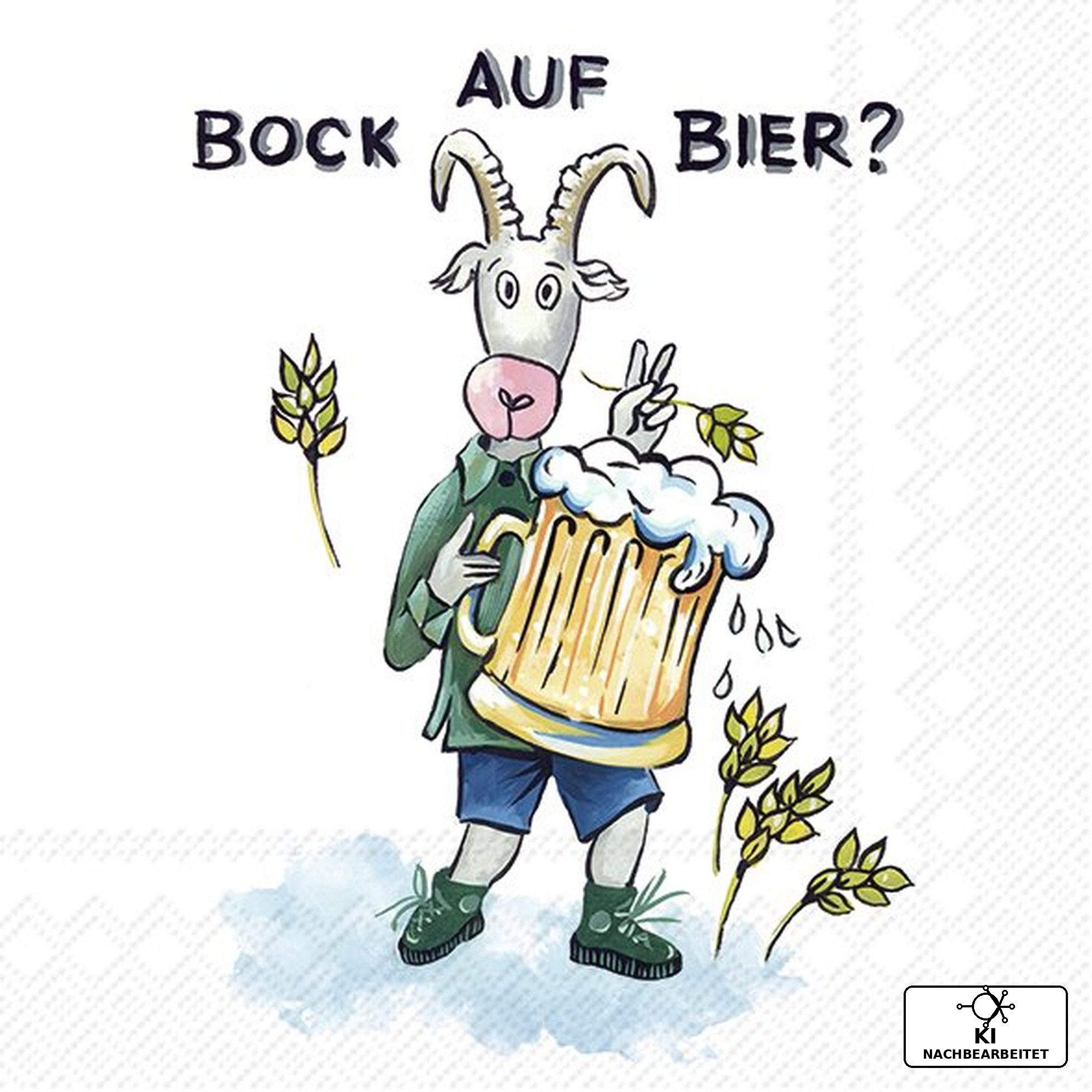 IHR Papierserviette Servietten 33x33 cm " Bock auf Bier ? " von ihr Serviette Bier