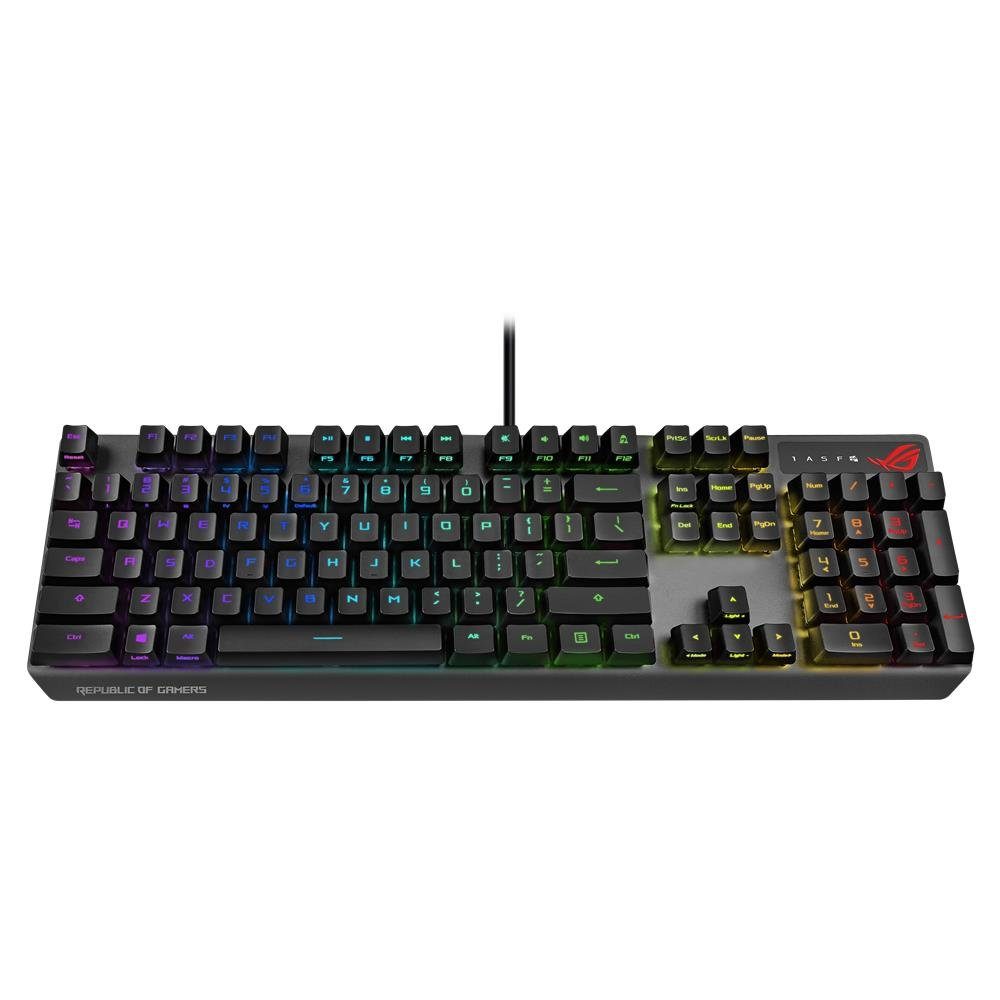 Asus ROG Strix Scope RX Gaming-Tastatur (optisch, Aura Sync, ROG RX Red  Switches, USB Passthrough FPS)