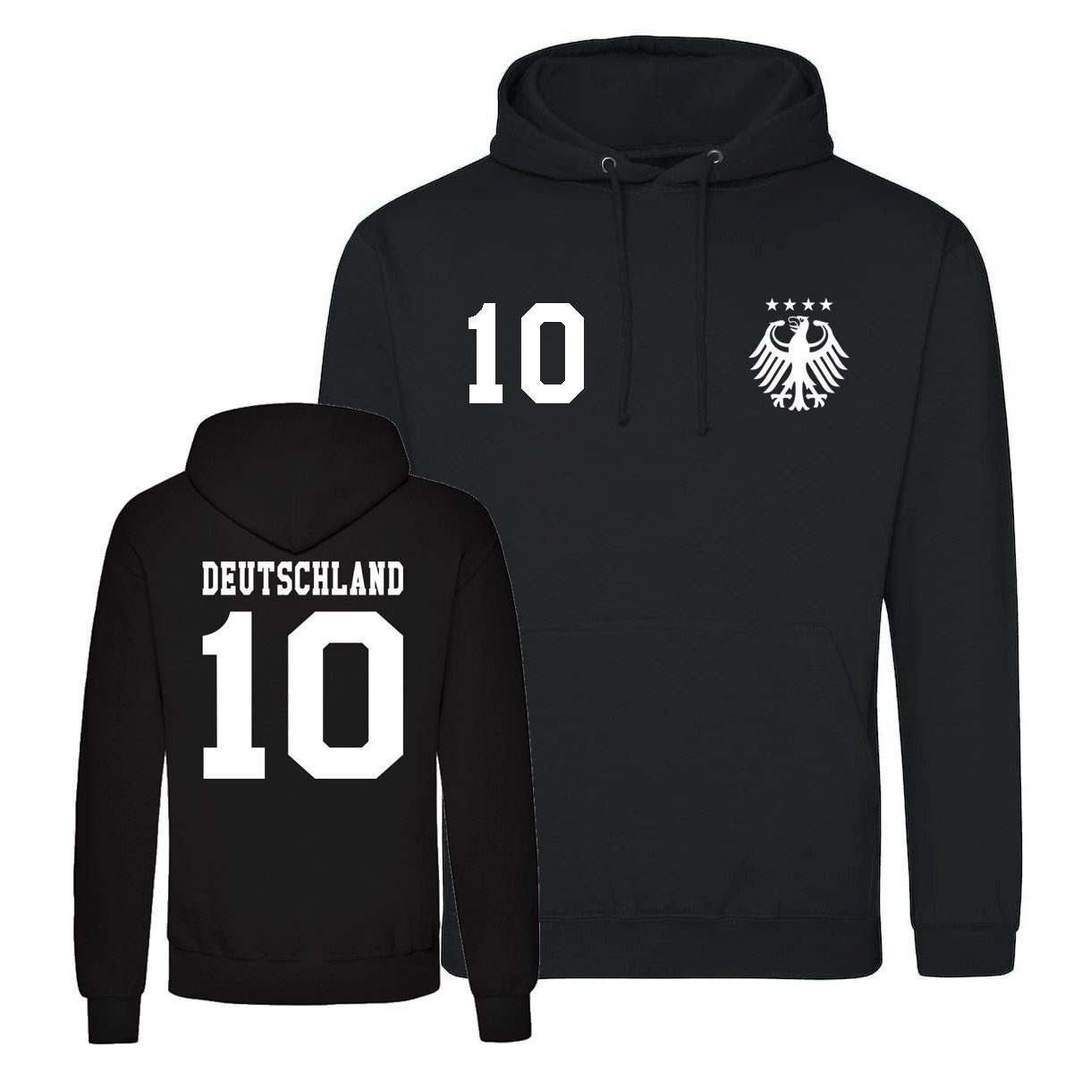 Youth Designz Kapuzenpullover Deutschland Herren Hoodie Pullover im Fußball Trikot Look mit modischem Fan Aufdruck
