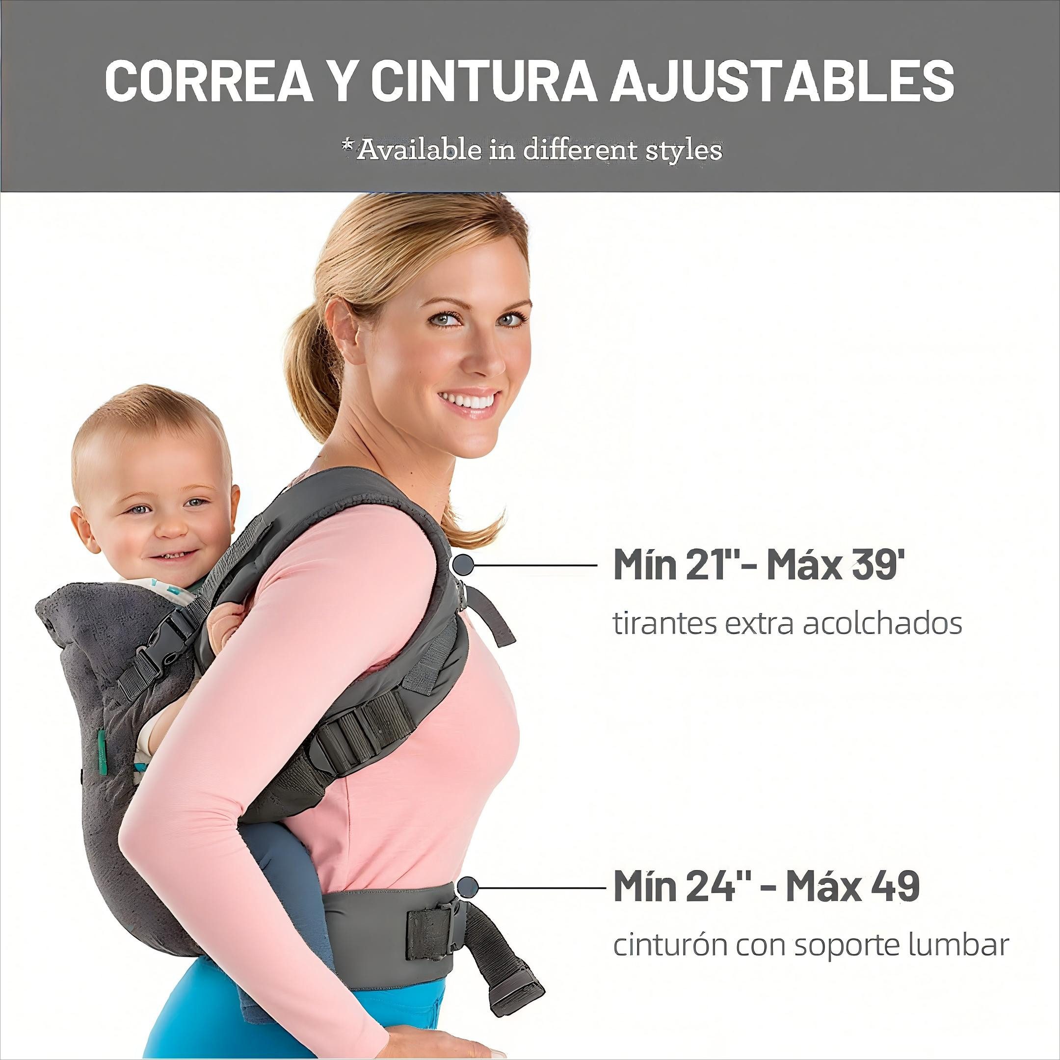 POPOLIC Bauchtrage Ergonomische 4-in-1-Babytrage für Neugeborene und Kleinkinder (Ergonomische Babytrage, 4 Tragemöglichkeiten, 1-tlg), leicht, 3-15 kg, mit Hüftsitz und Hüftgurt