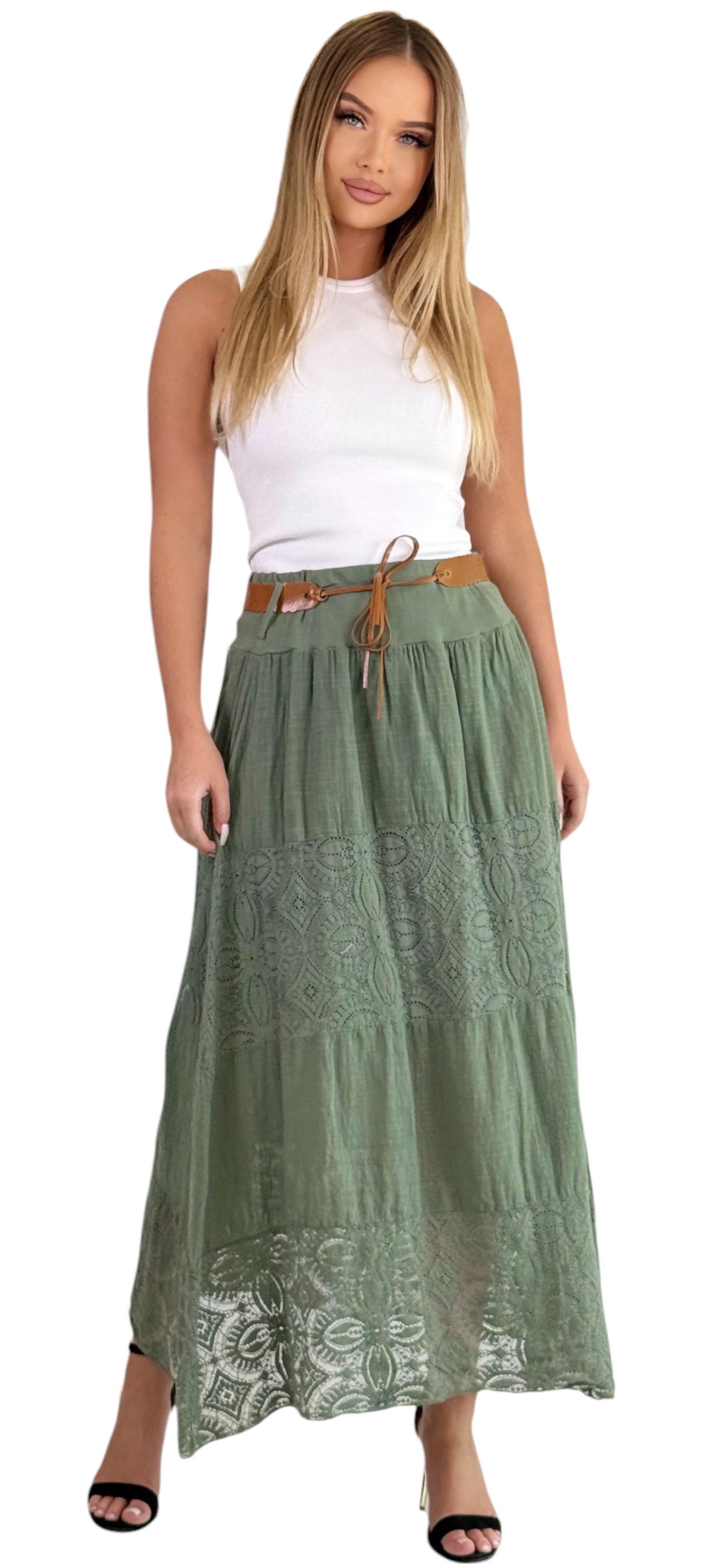 Mississhop A-Linien-Rock Baumwolle Rock Sommerrock locker Freizeit 100% M.3 günstig online kaufen