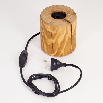 hofstein Tischleuchte »Pontinvrea« 1-flammige Tischlampe aus Holz in Natur, ohne Leuchtmittel, Leuchte im skandinavischen Design, An-/ & Ausschalter, Ø10cm, 1xE27