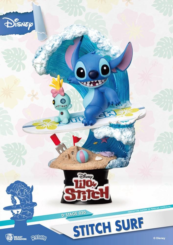 Beast Kingdom Toys Merchandise-Figur Disney Summer Series D-Stage PVC Diorama Surfer Stitch 15 cm