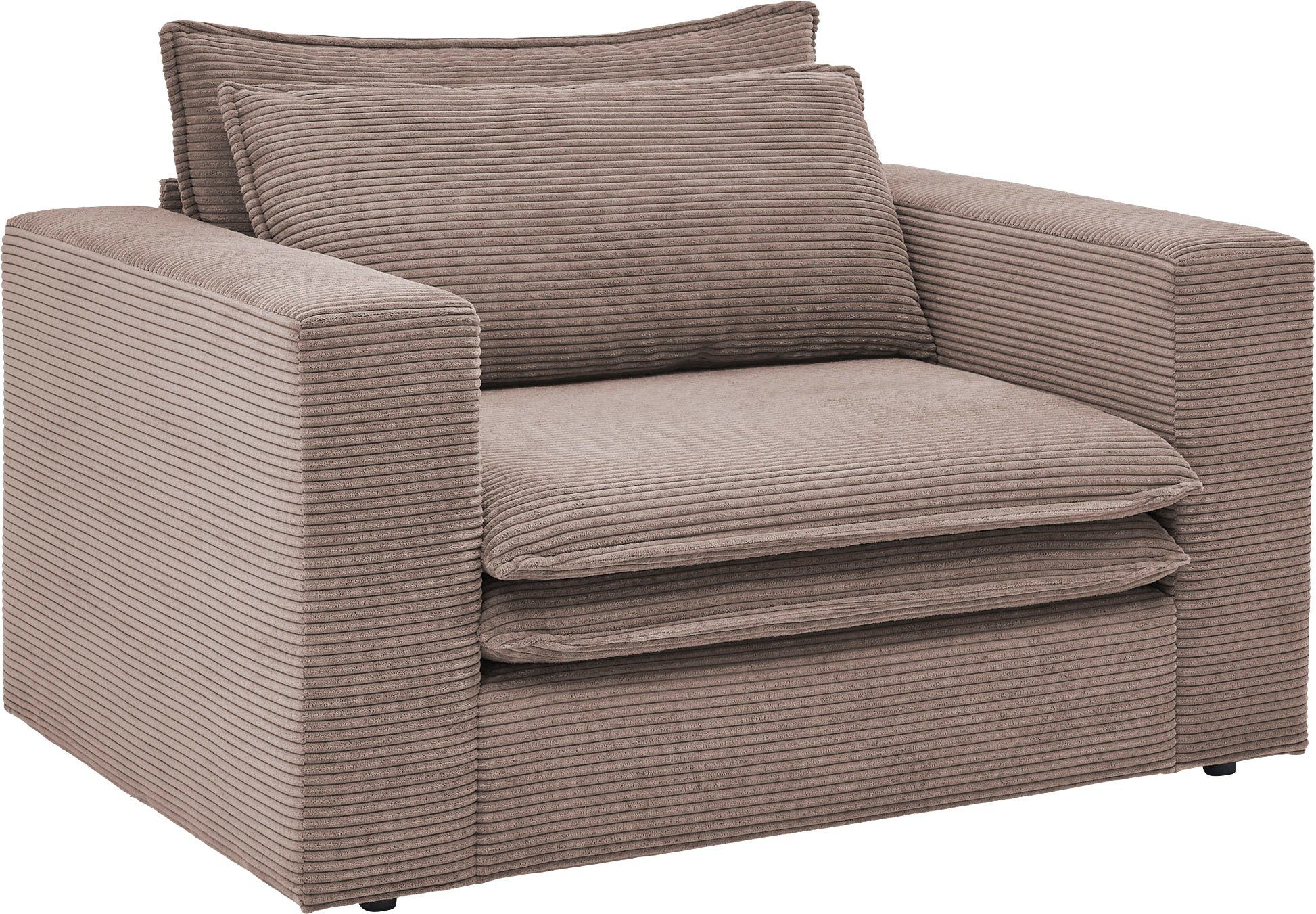 Home affaire Loveseat PIAGGE, Hochwertiger Cord, trendiger Loveseat