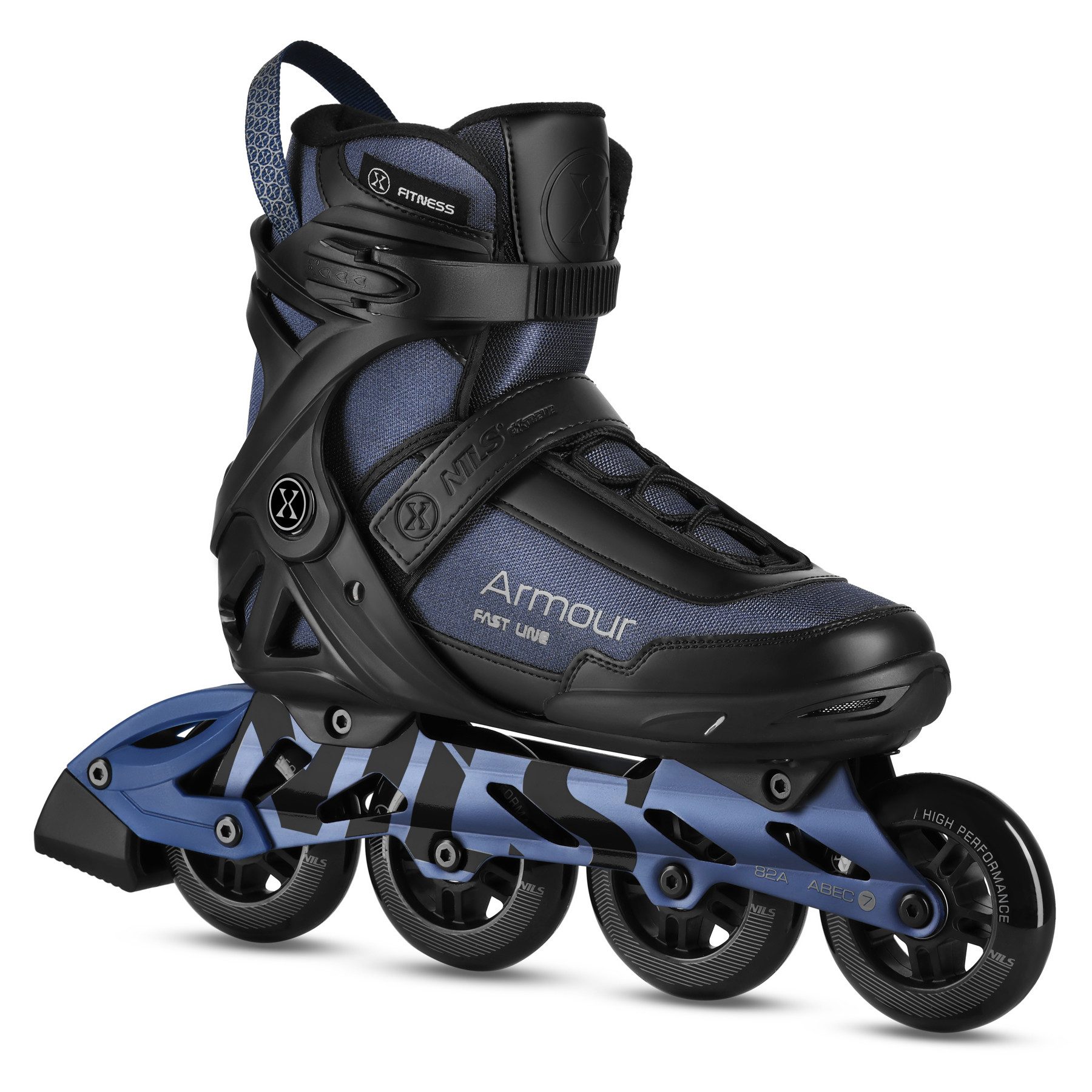 NILS EXTREME Inlineskates Inliner Rollschuhe Speedskates, (Spar-Set, 2-St., 38-45), ABEC 7, PU-Rollen 82A, Alu-Schiene, mit Bremse