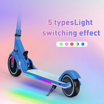 GeekMe Miniscooter für Kinder mit verstellbarem Lenker, buntem Licht, BT und Lautsprecher