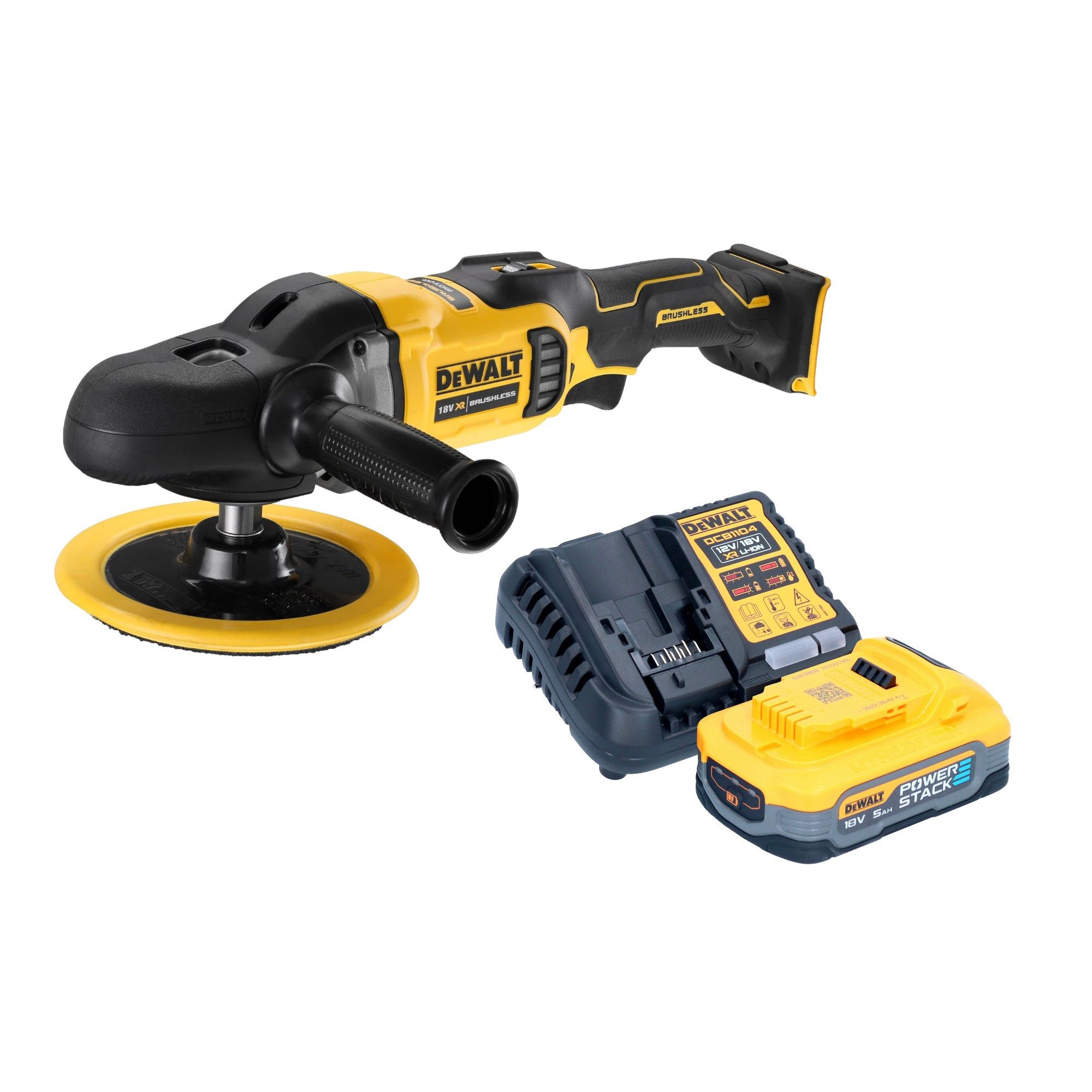 DeWalt Rotationsschleifer DCM 849 H1 Akku Exzenter Poliermaschine 18 V 180 mm Brushless + 1x
