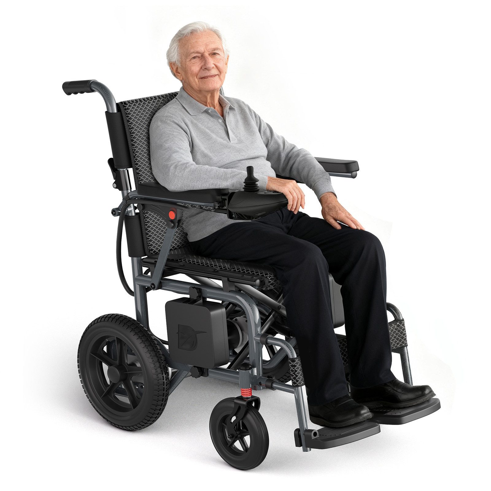 Vankel Elektrorollstuhl Elektrisch Faltbar, seniorenmobil Leicht bis 150KG, Faltbar, 25 km, 2x180W, 6,00 km/h E-Rollstuhl